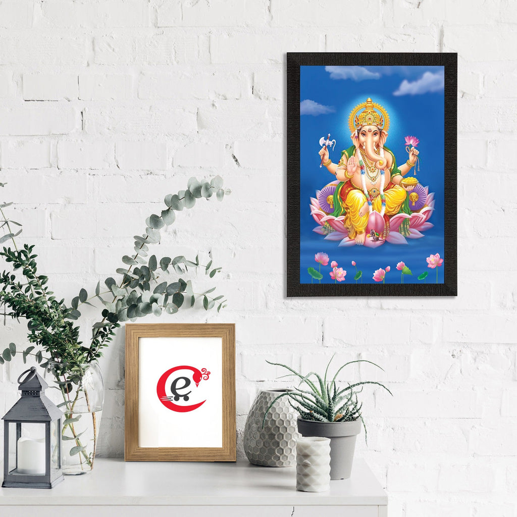 Lord Ganesha Satin Matt Texture UV Art Painting Kafalo