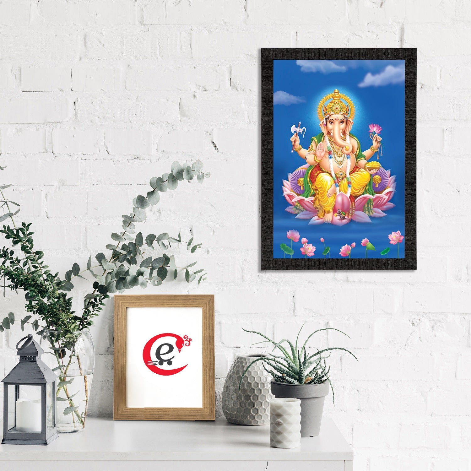 Lord Ganesha Satin Matt Texture UV Art Painting Kafalo
