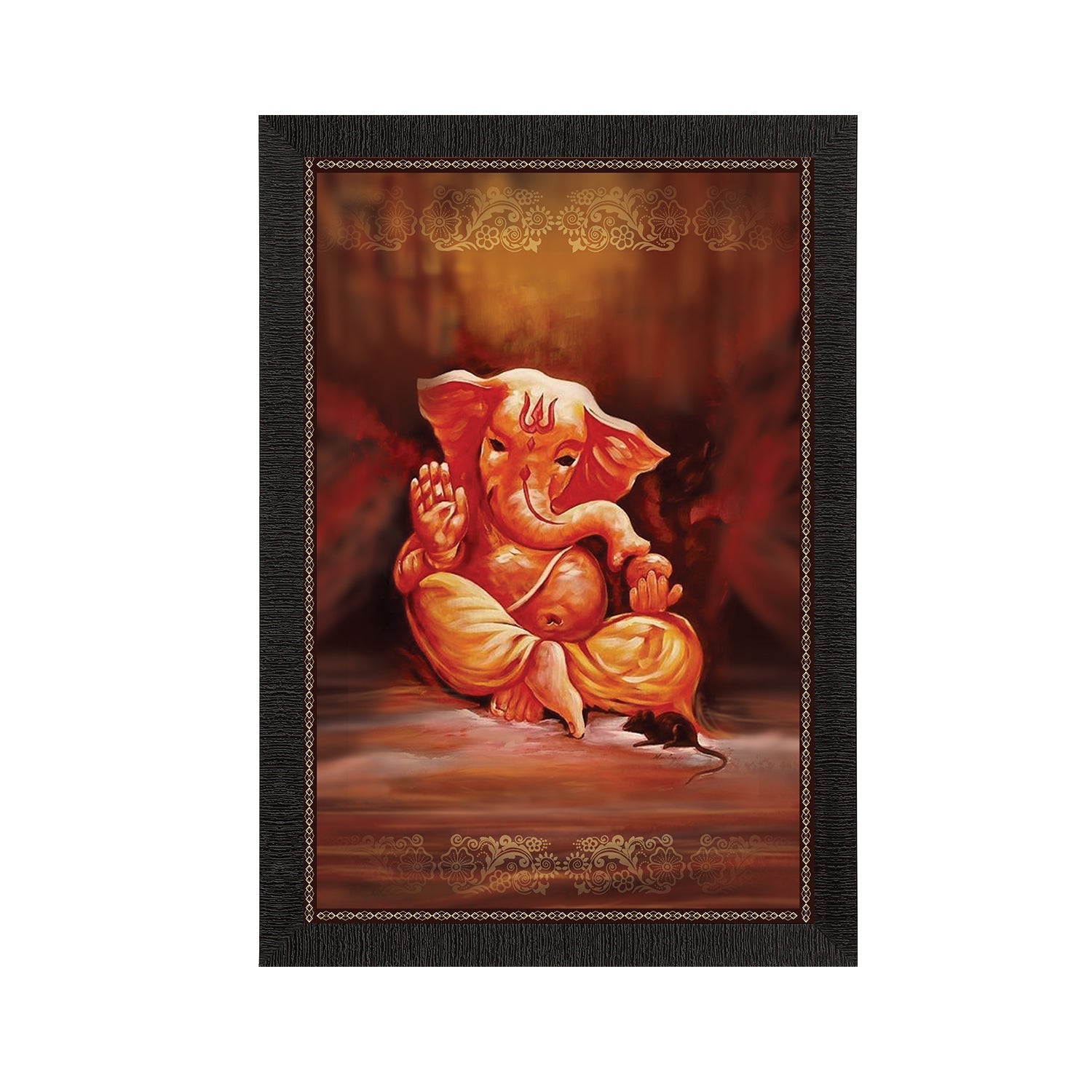 Lord Ganesha Satin Matt Texture UV Art Painting Kafalo