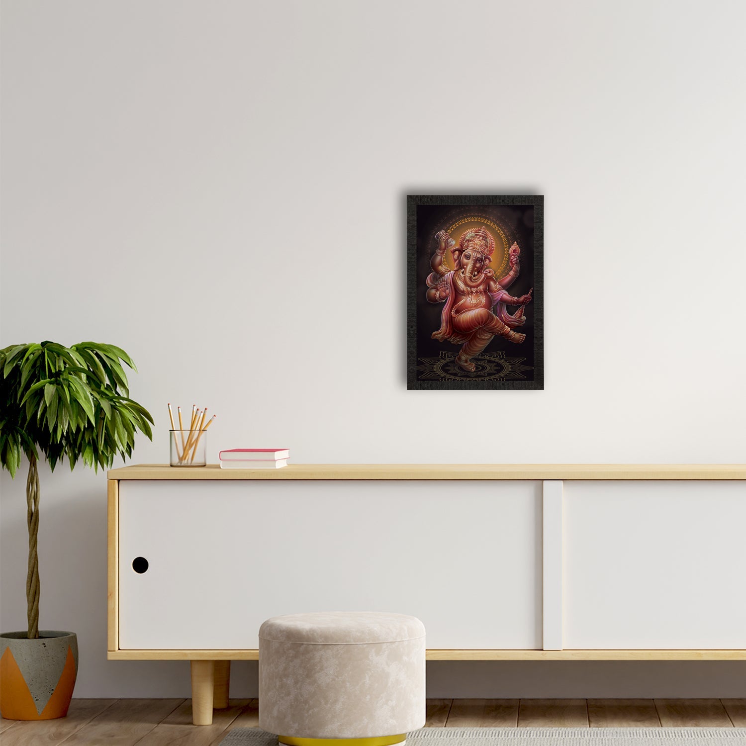 Lord Ganesha Satin Matt Texture UV Art Painting Kafalo
