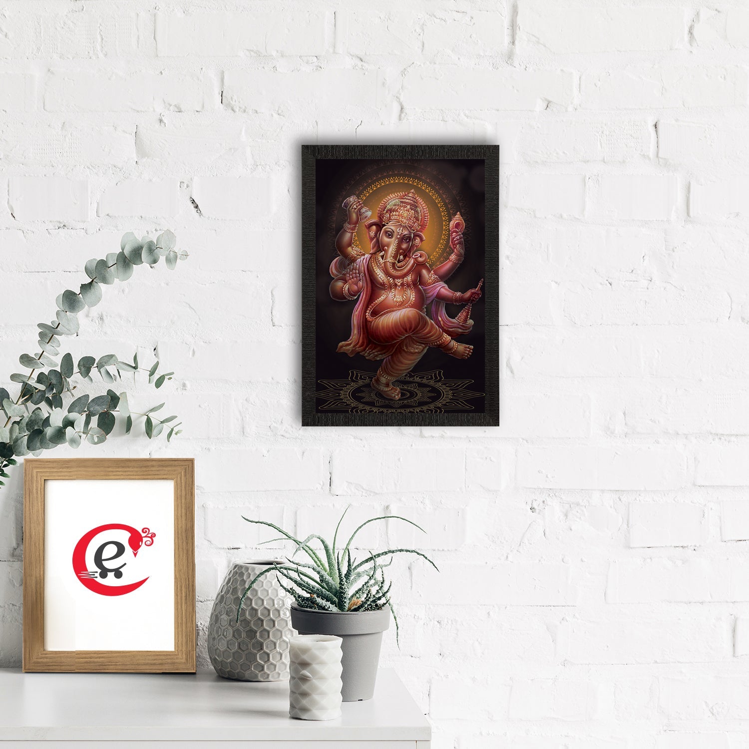 Lord Ganesha Satin Matt Texture UV Art Painting Kafalo