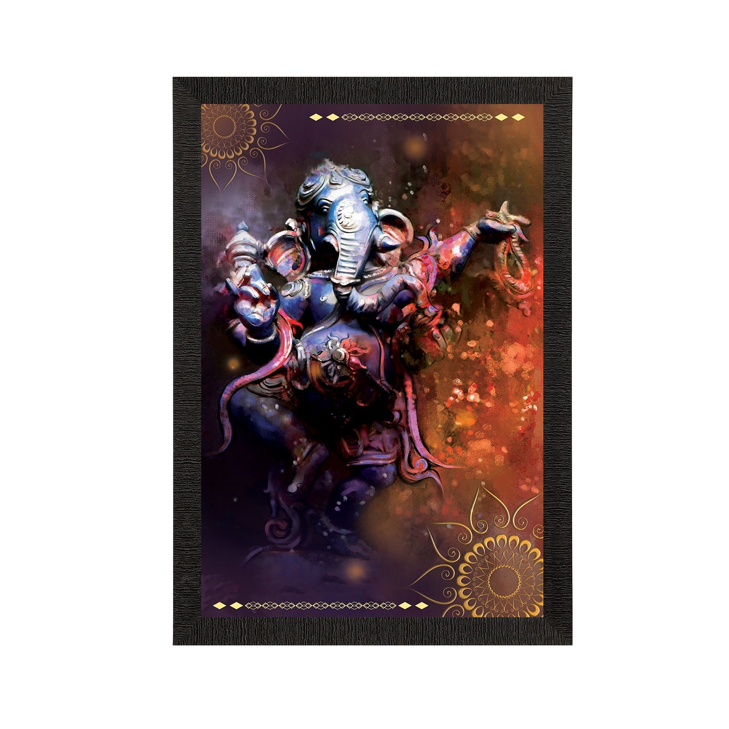 Lord Ganesha Satin Matt Texture UV Art Painting Kafalo