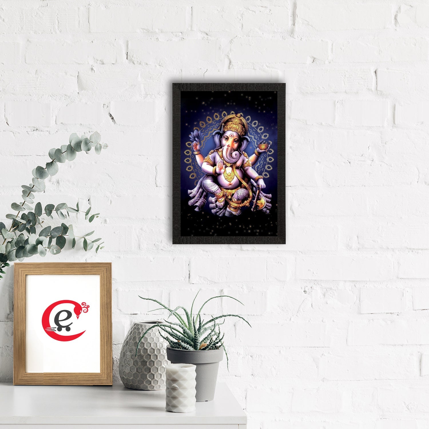 Lord Ganesha Satin Matt Texture UV Art Painting Kafalo