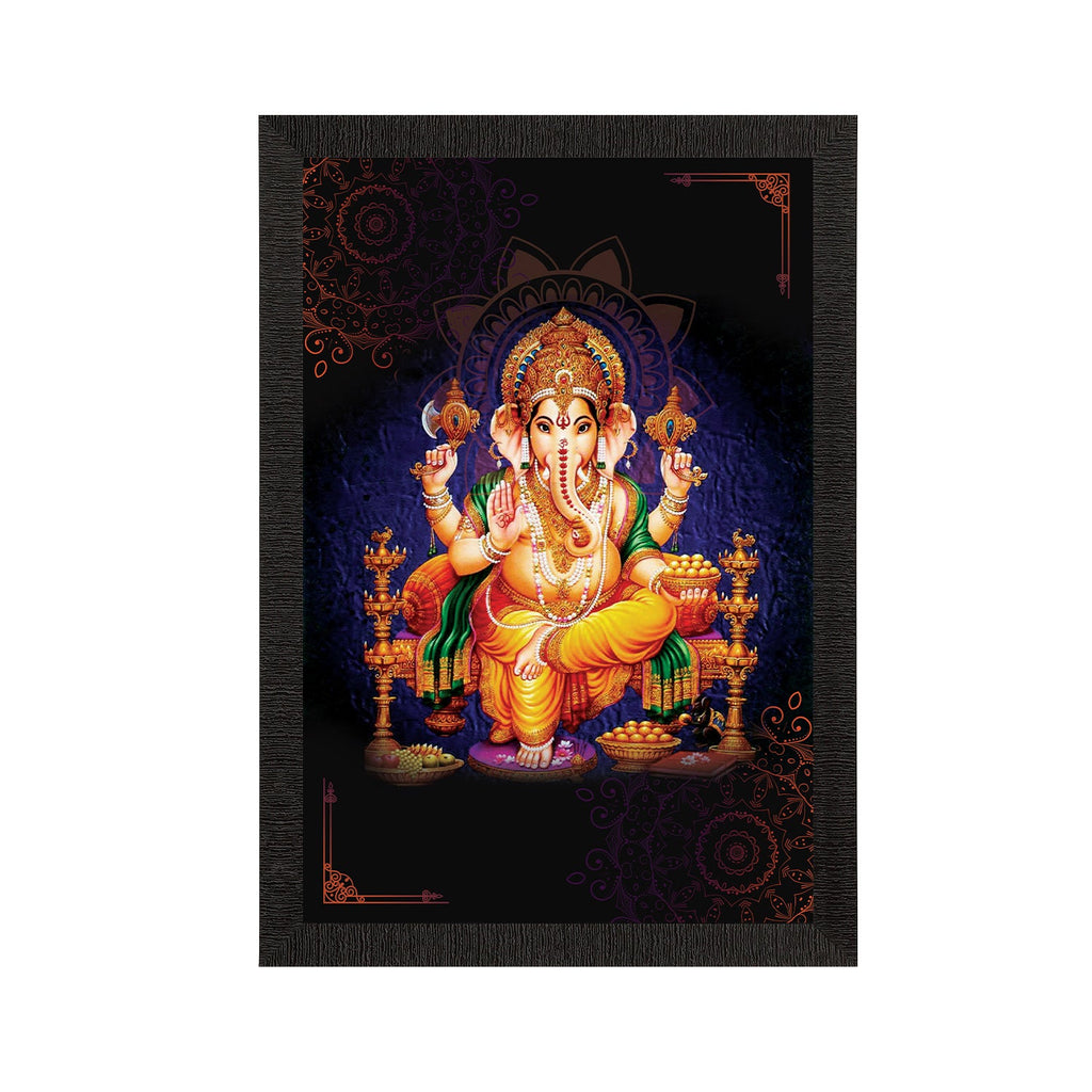 Lord Ganesha Satin Matt Texture UV Art Painting Kafalo