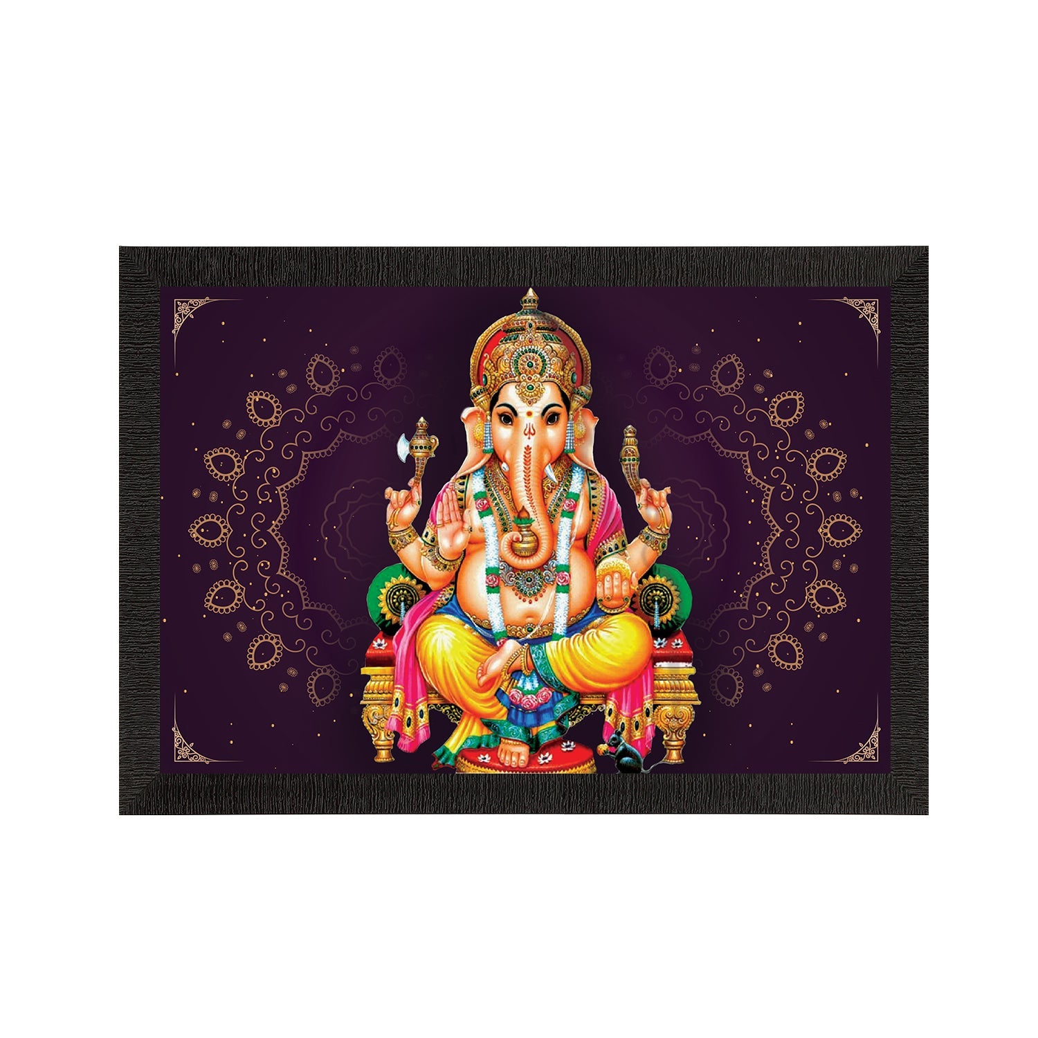 Lord Ganesha Satin Matt Texture UV Art Painting Kafalo