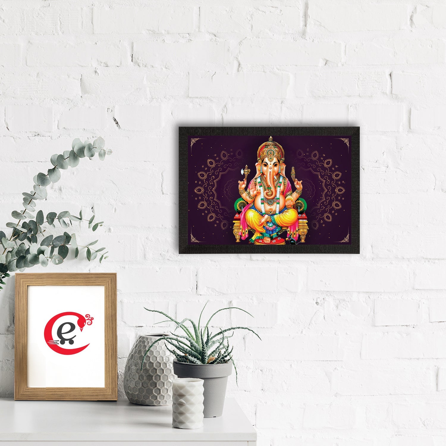 Lord Ganesha Satin Matt Texture UV Art Painting Kafalo