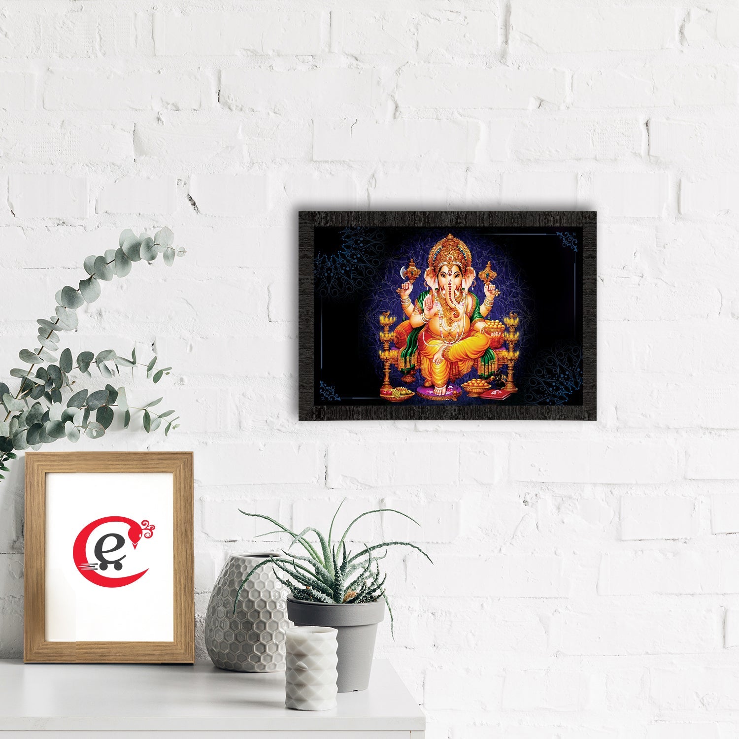 Lord Ganesha Satin Matt Texture UV Art Painting Kafalo