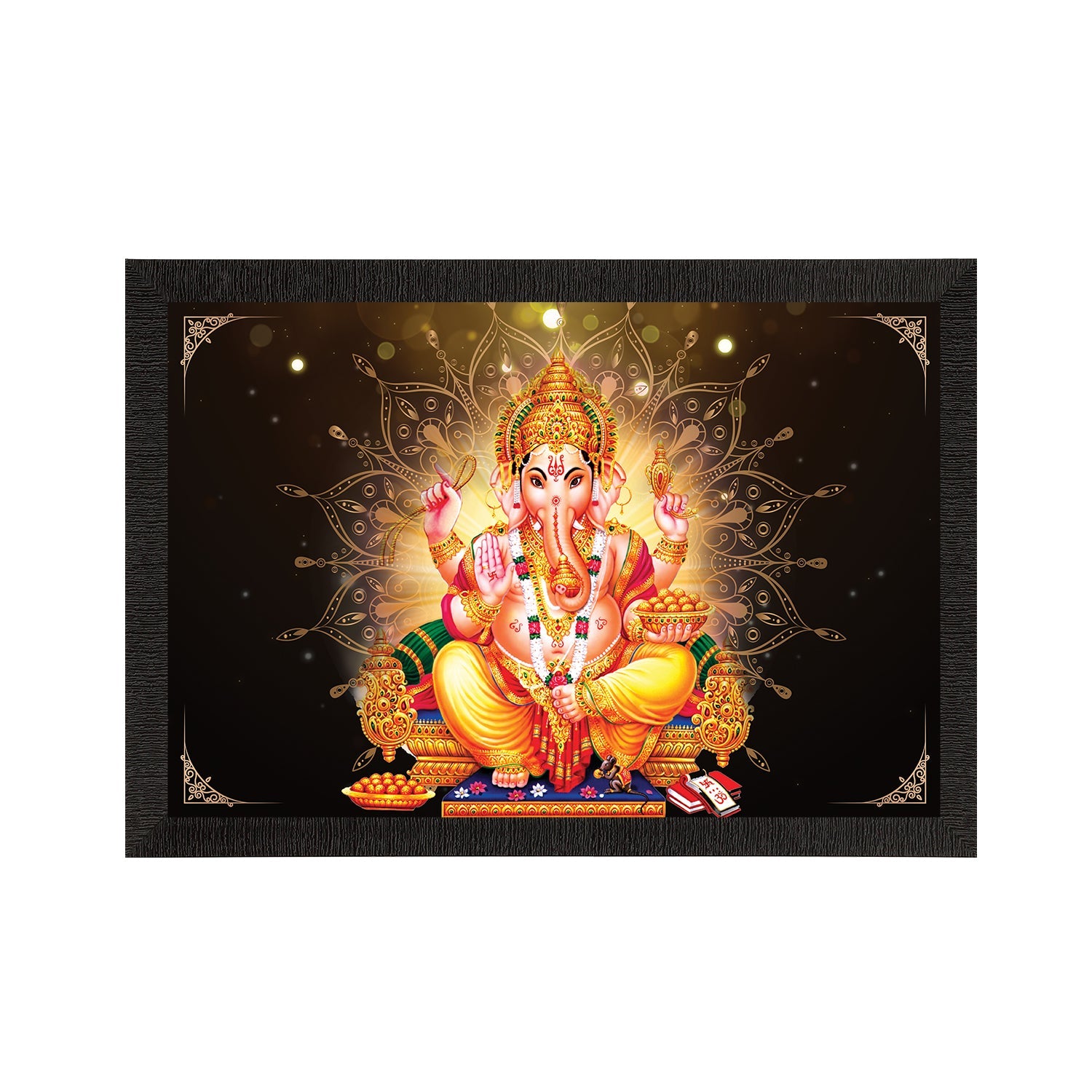 Lord Ganesha Satin Matt Texture UV Art Painting Kafalo