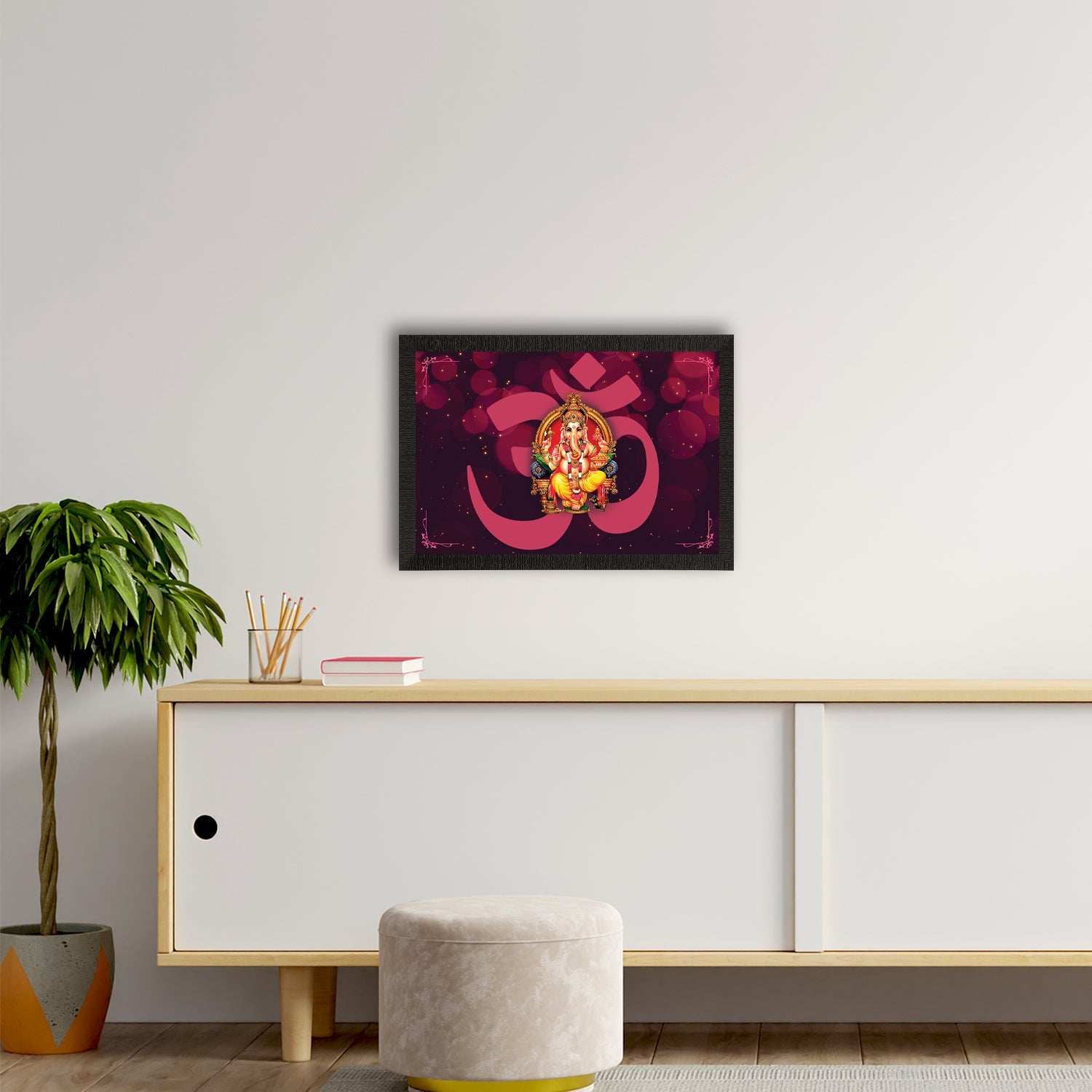 Lord Ganesha Satin Matt Texture UV Art Painting Kafalo
