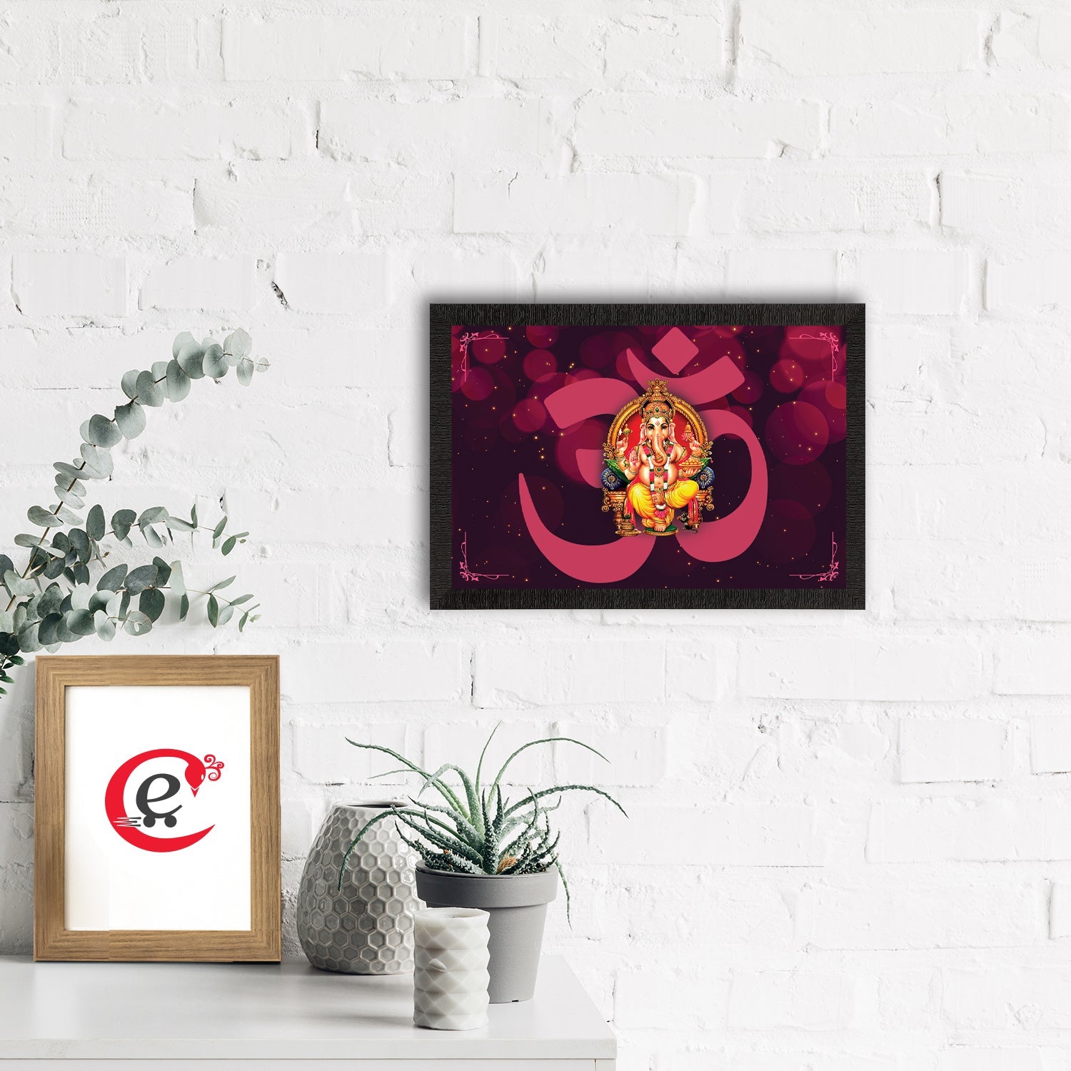 Lord Ganesha Satin Matt Texture UV Art Painting Kafalo
