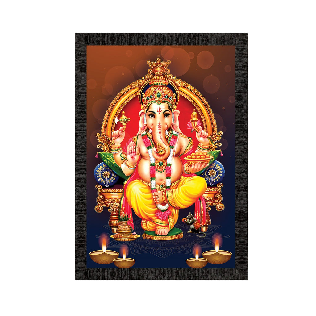 Lord Ganesha Satin Matt Texture UV Art Painting Kafalo