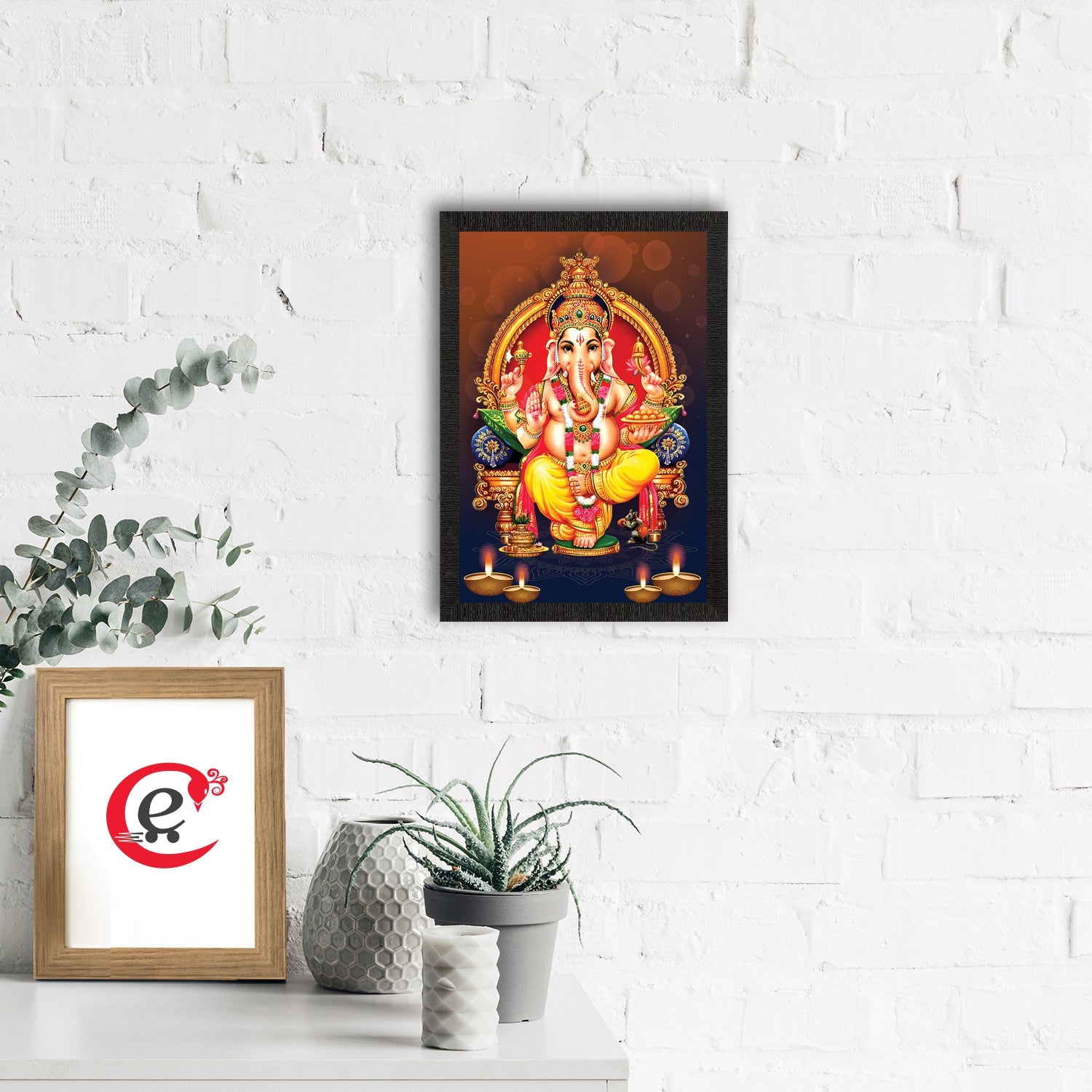 Lord Ganesha Satin Matt Texture UV Art Painting Kafalo