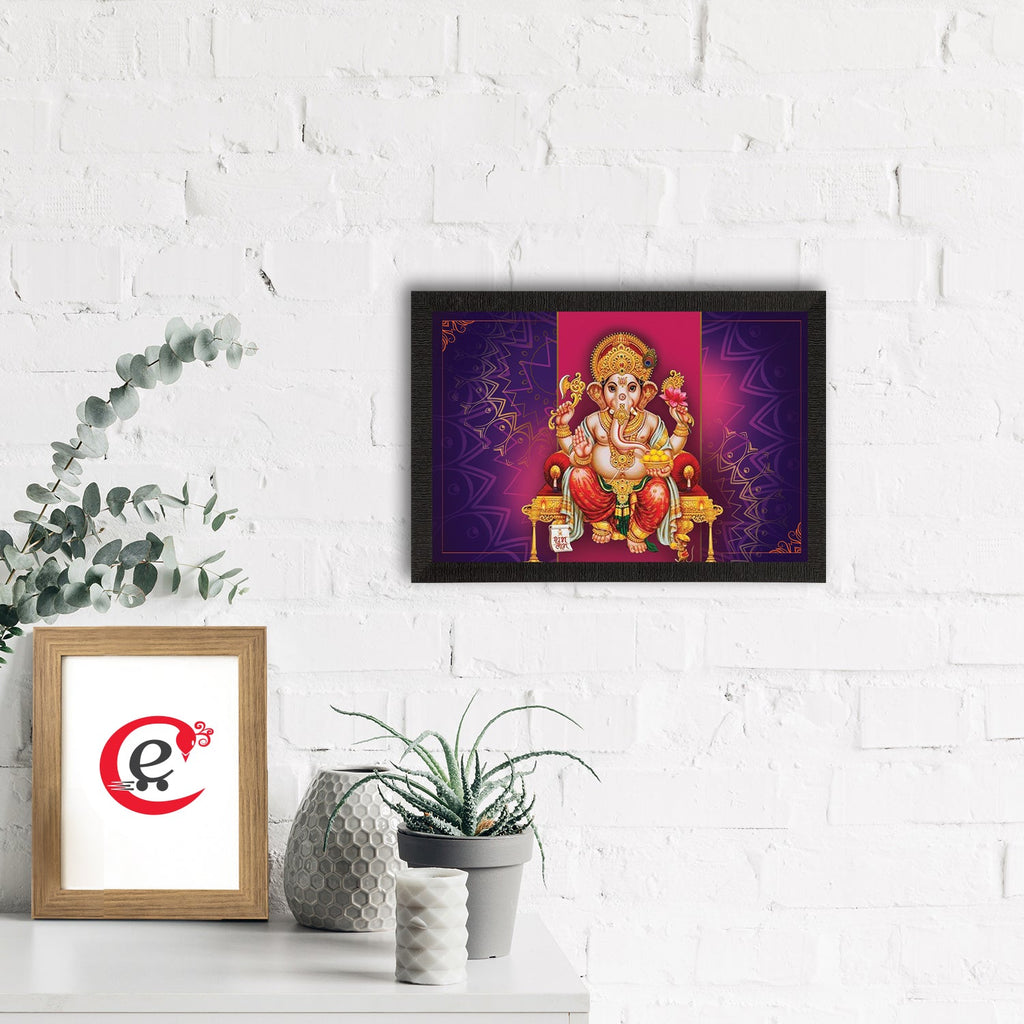 Lord Ganesha Satin Matt Texture UV Art Painting Kafalo