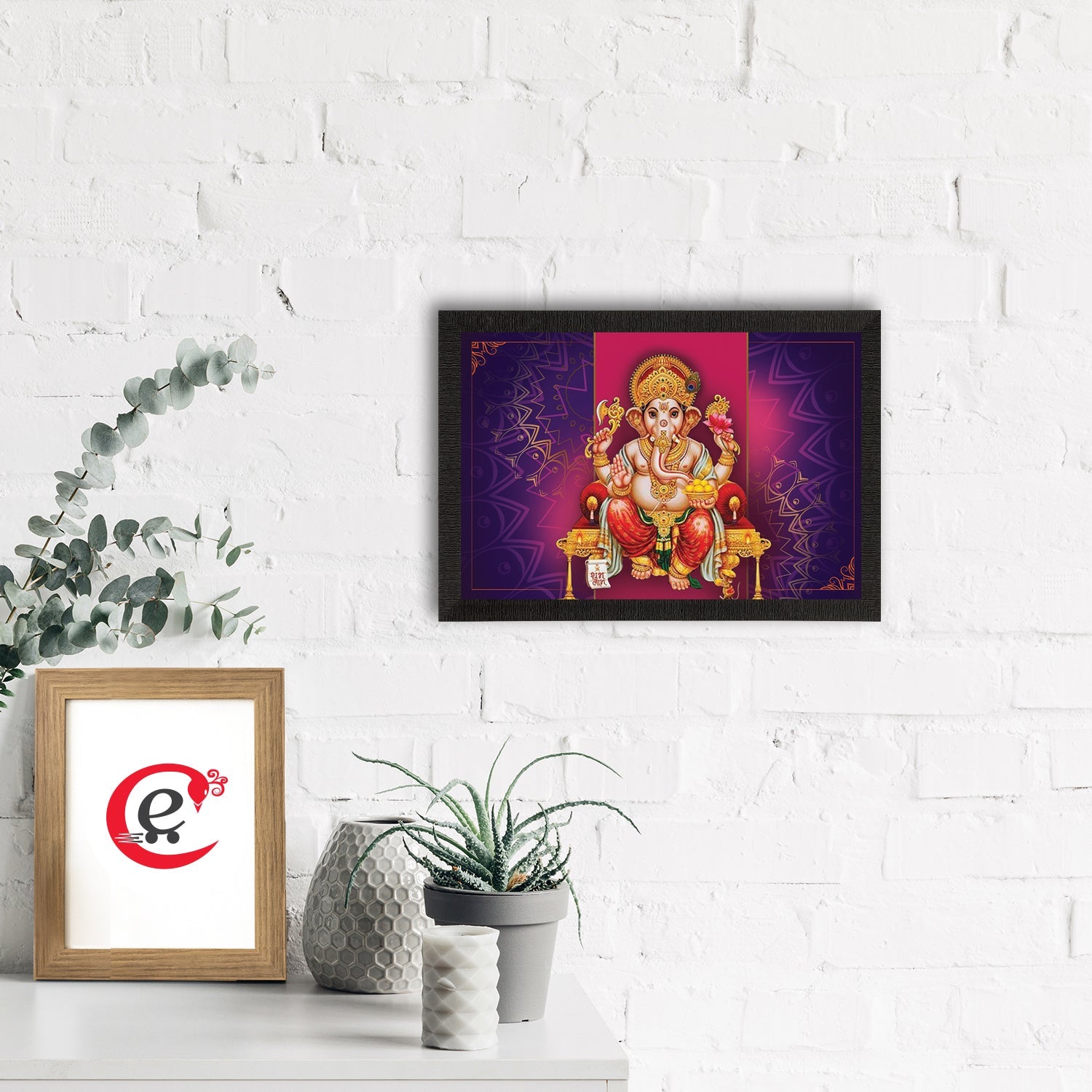 Lord Ganesha Satin Matt Texture UV Art Painting Kafalo