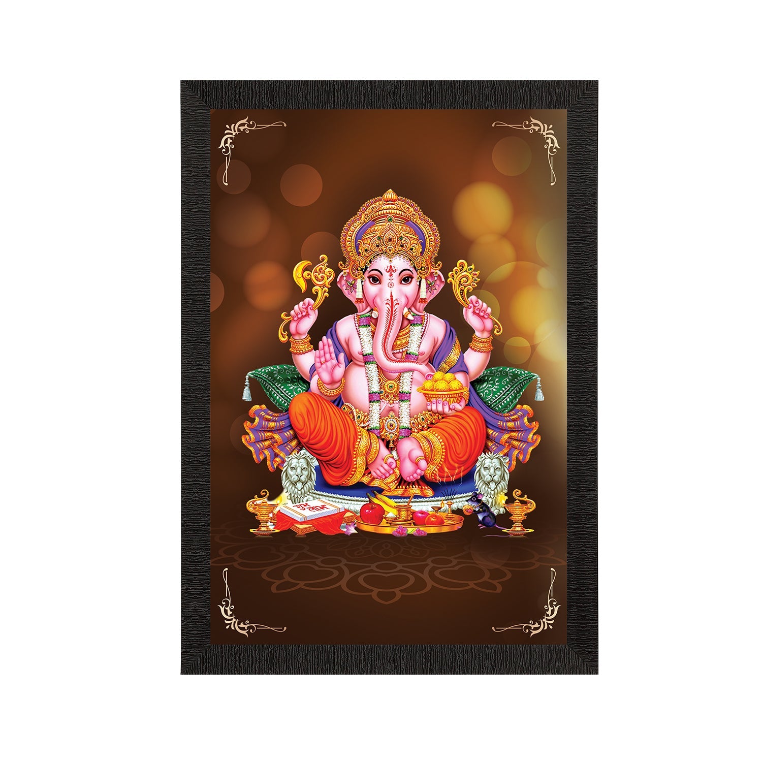Lord Ganesha Satin Matt Texture UV Art Painting Kafalo