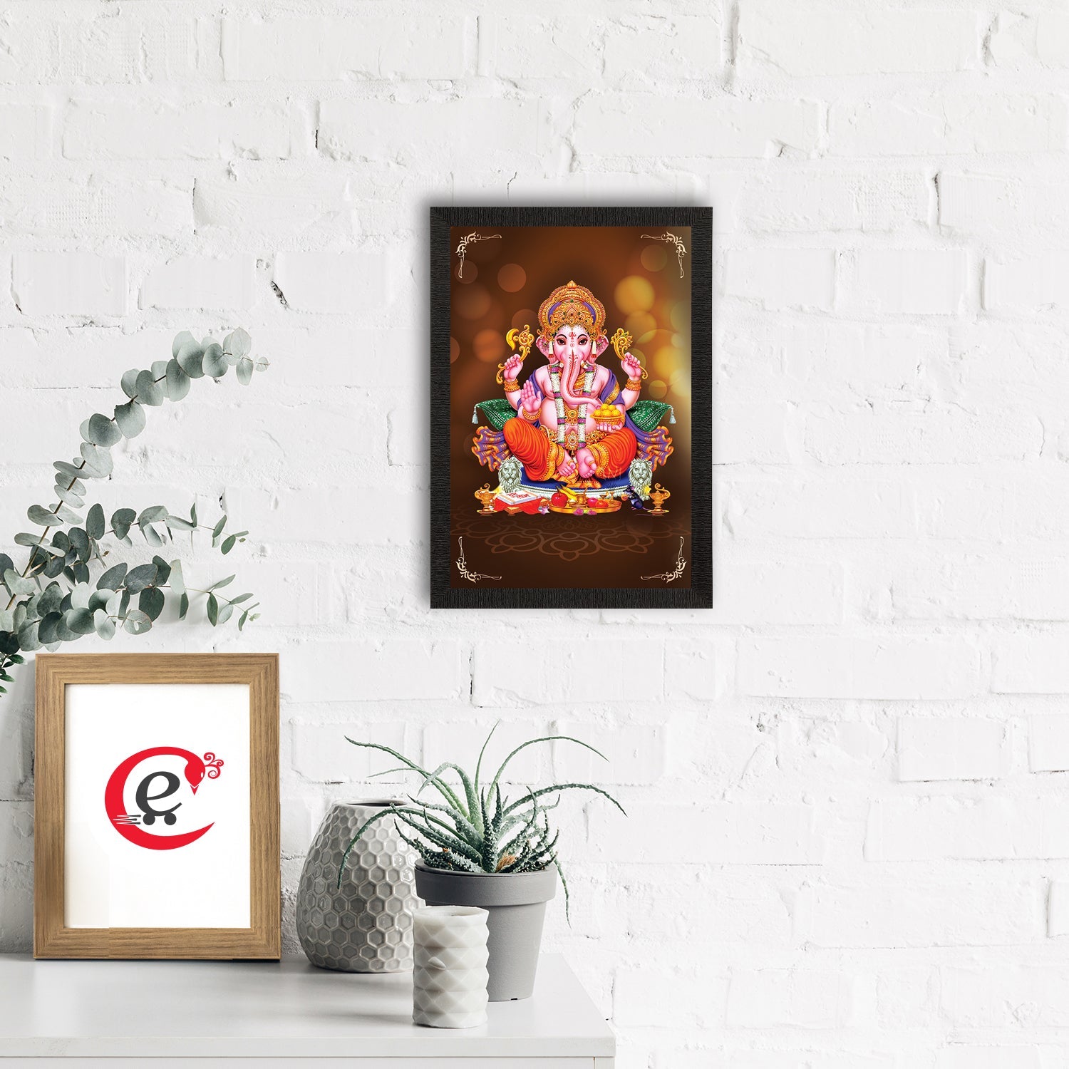 Lord Ganesha Satin Matt Texture UV Art Painting Kafalo