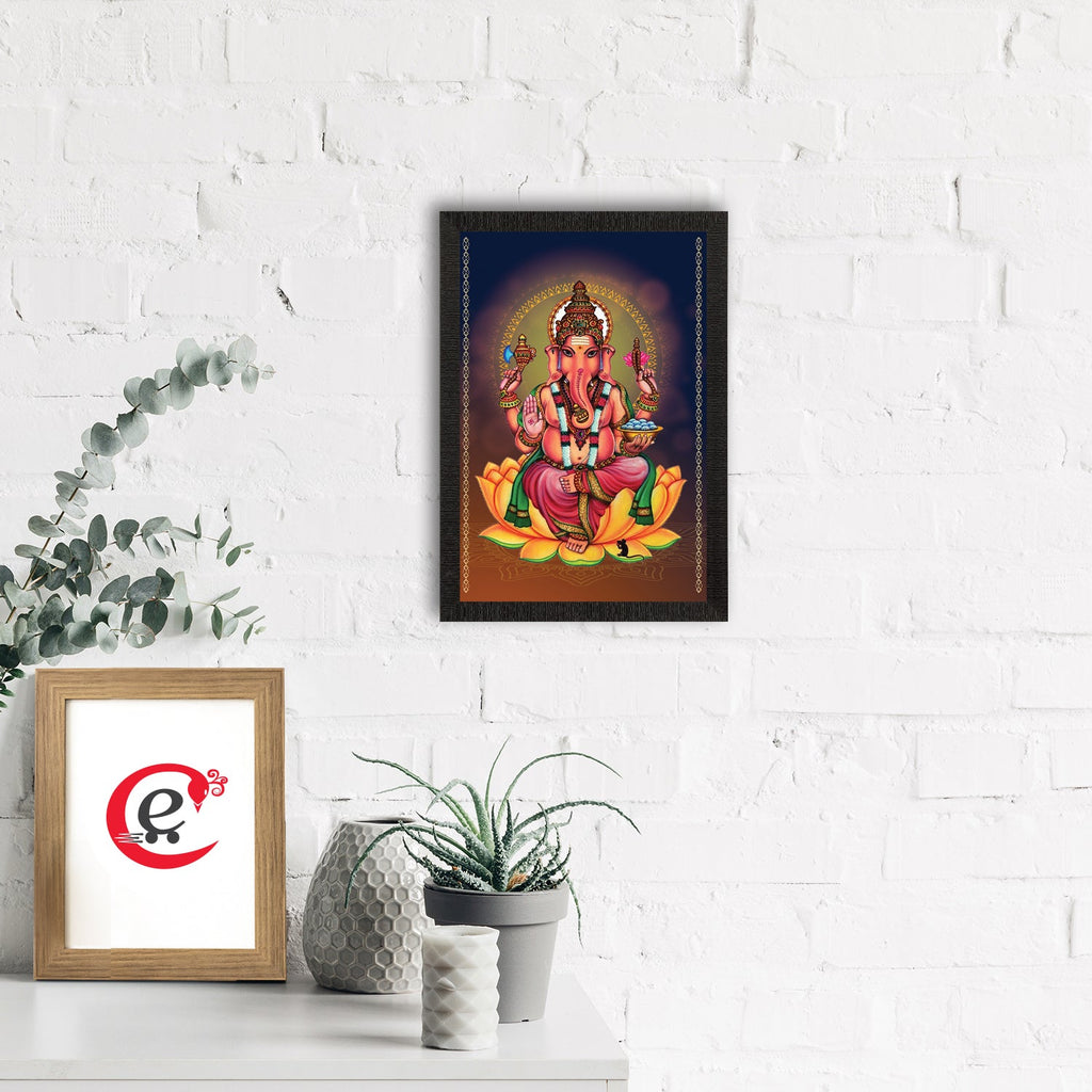 Lord Ganesha Satin Matt Texture UV Art Painting Kafalo