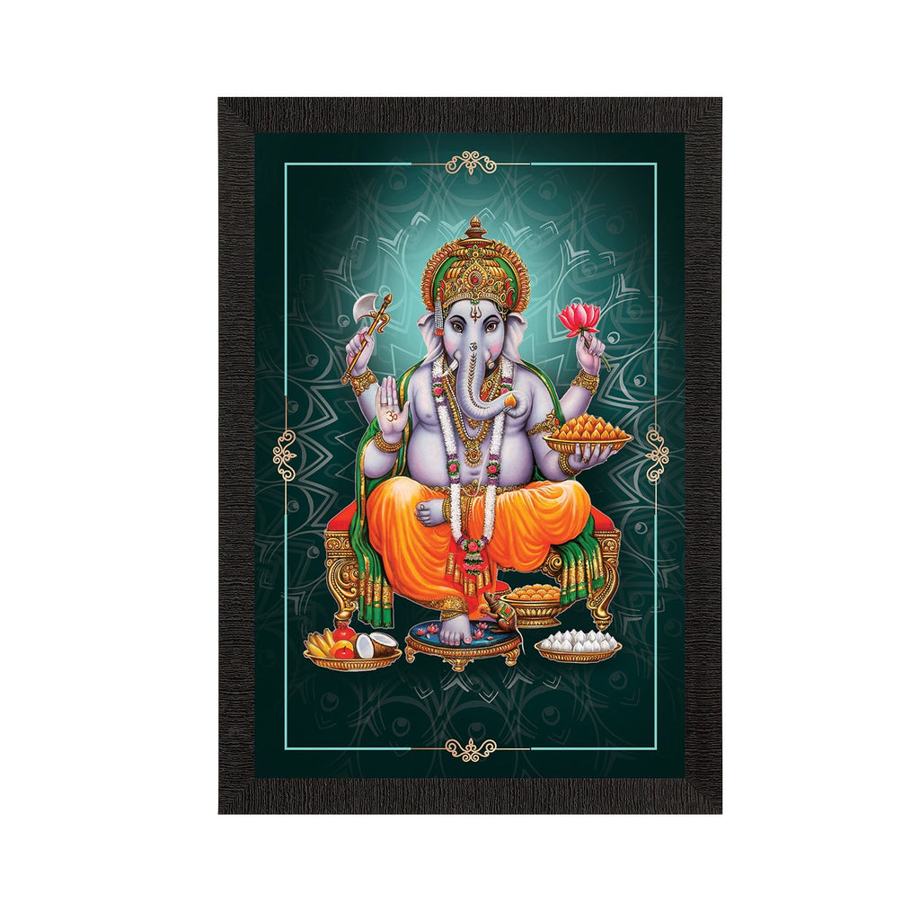 Lord Ganesha Satin Matt Texture UV Art Painting Kafalo