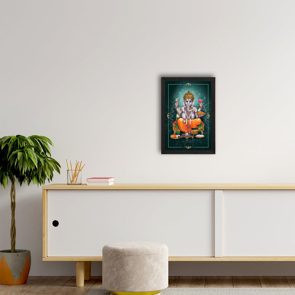 Lord Ganesha Satin Matt Texture UV Art Painting Kafalo
