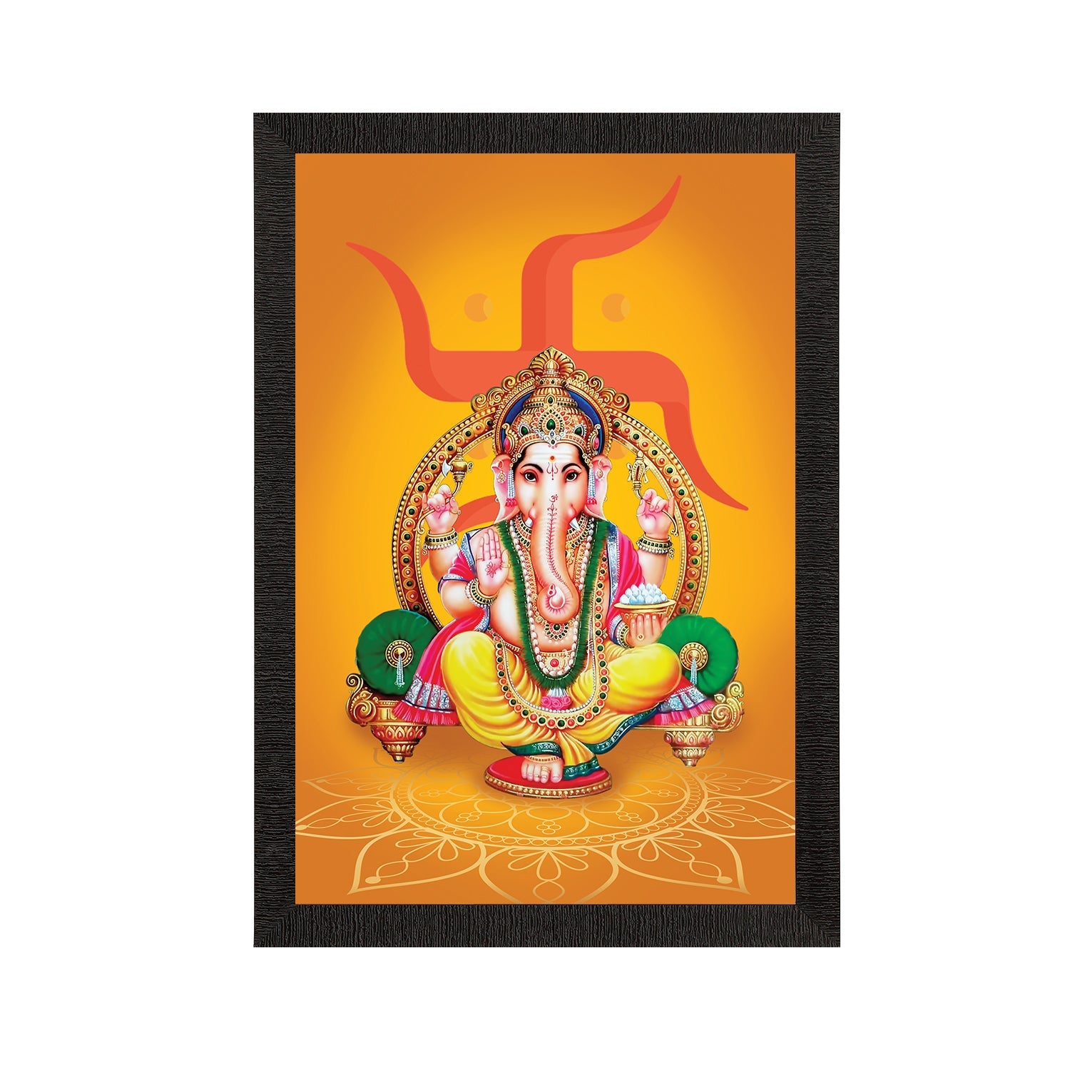 Lord Ganesha Satin Matt Texture UV Art Painting Kafalo