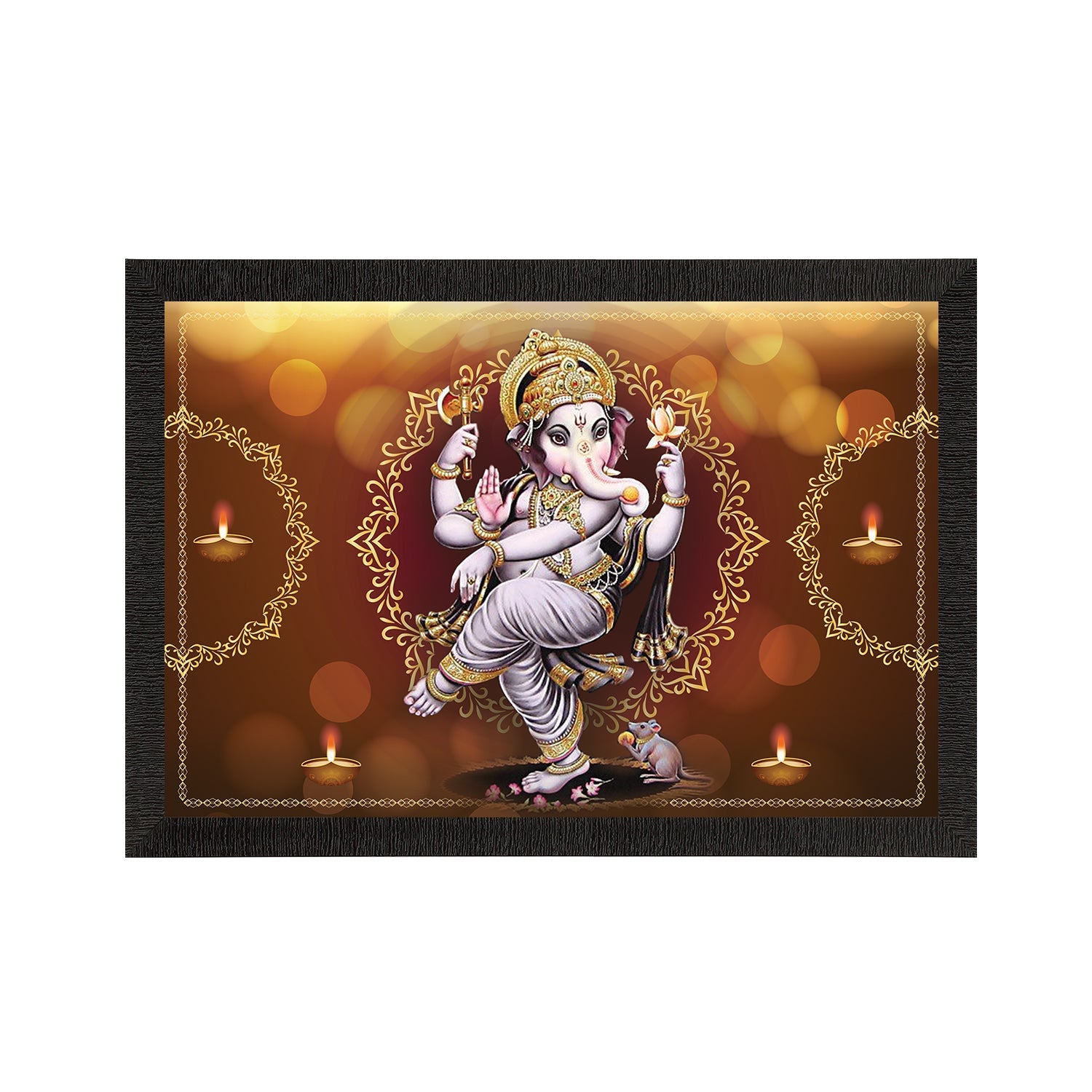 Lord Ganesha Satin Matt Texture UV Art Painting Kafalo