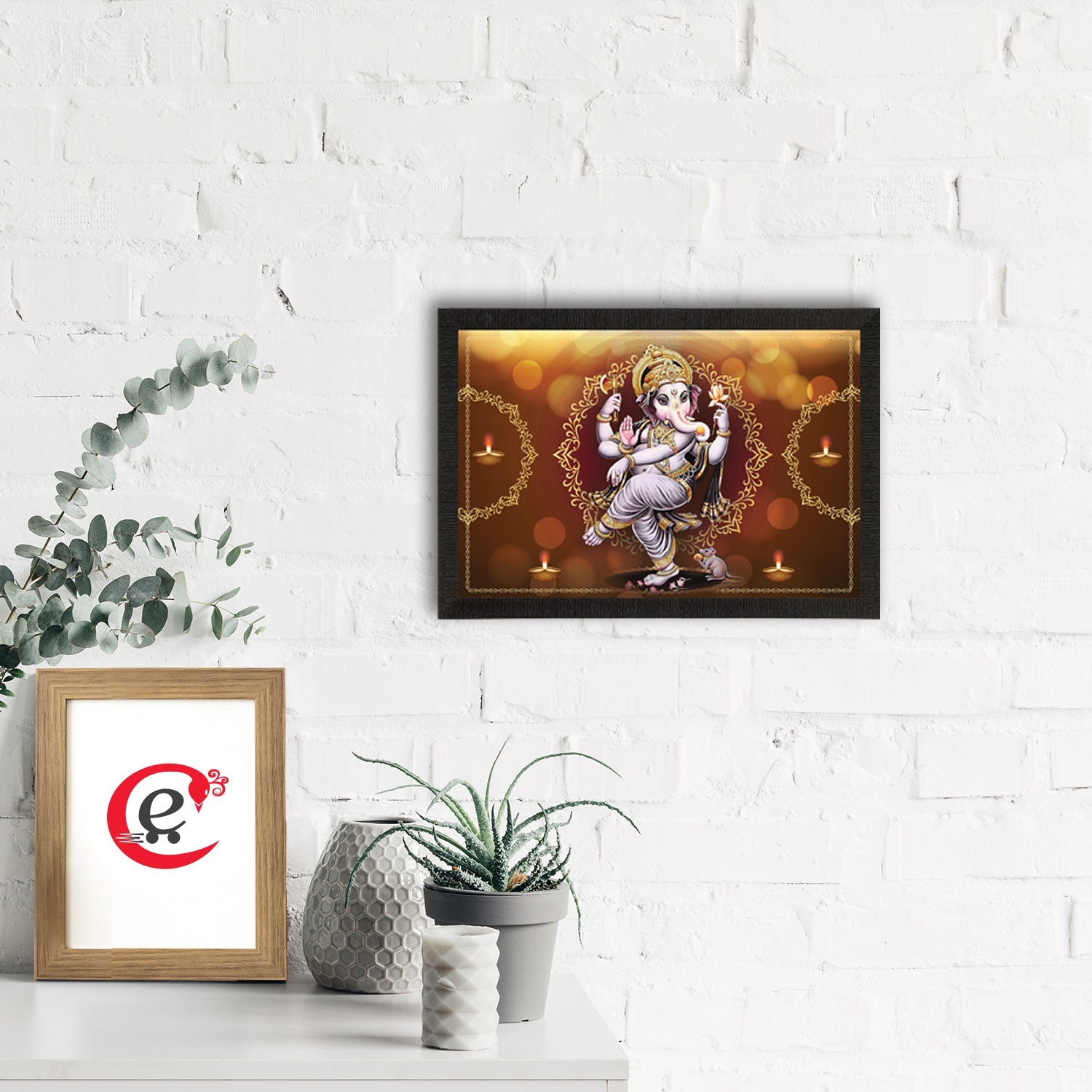 Lord Ganesha Satin Matt Texture UV Art Painting Kafalo