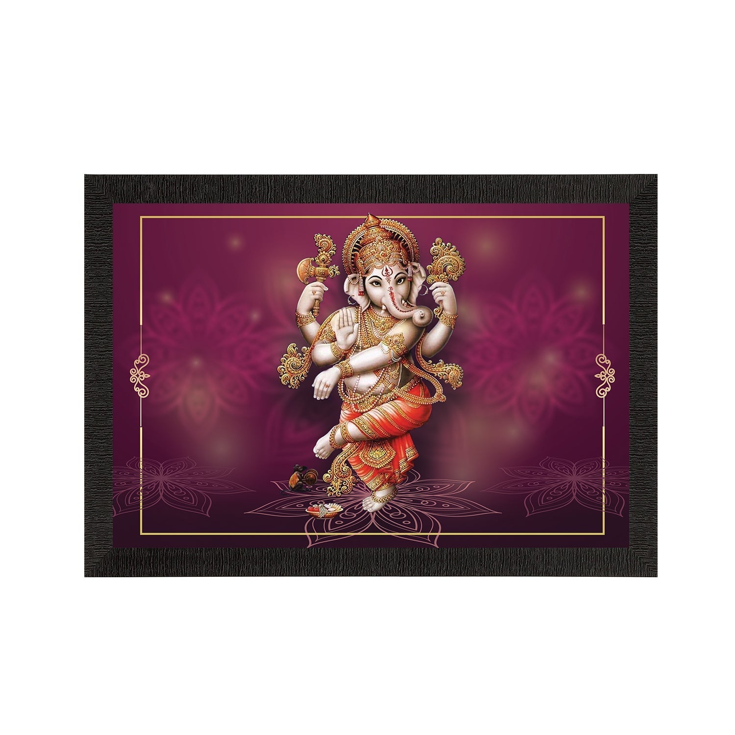 Lord Ganesha Satin Matt Texture UV Art Painting Kafalo