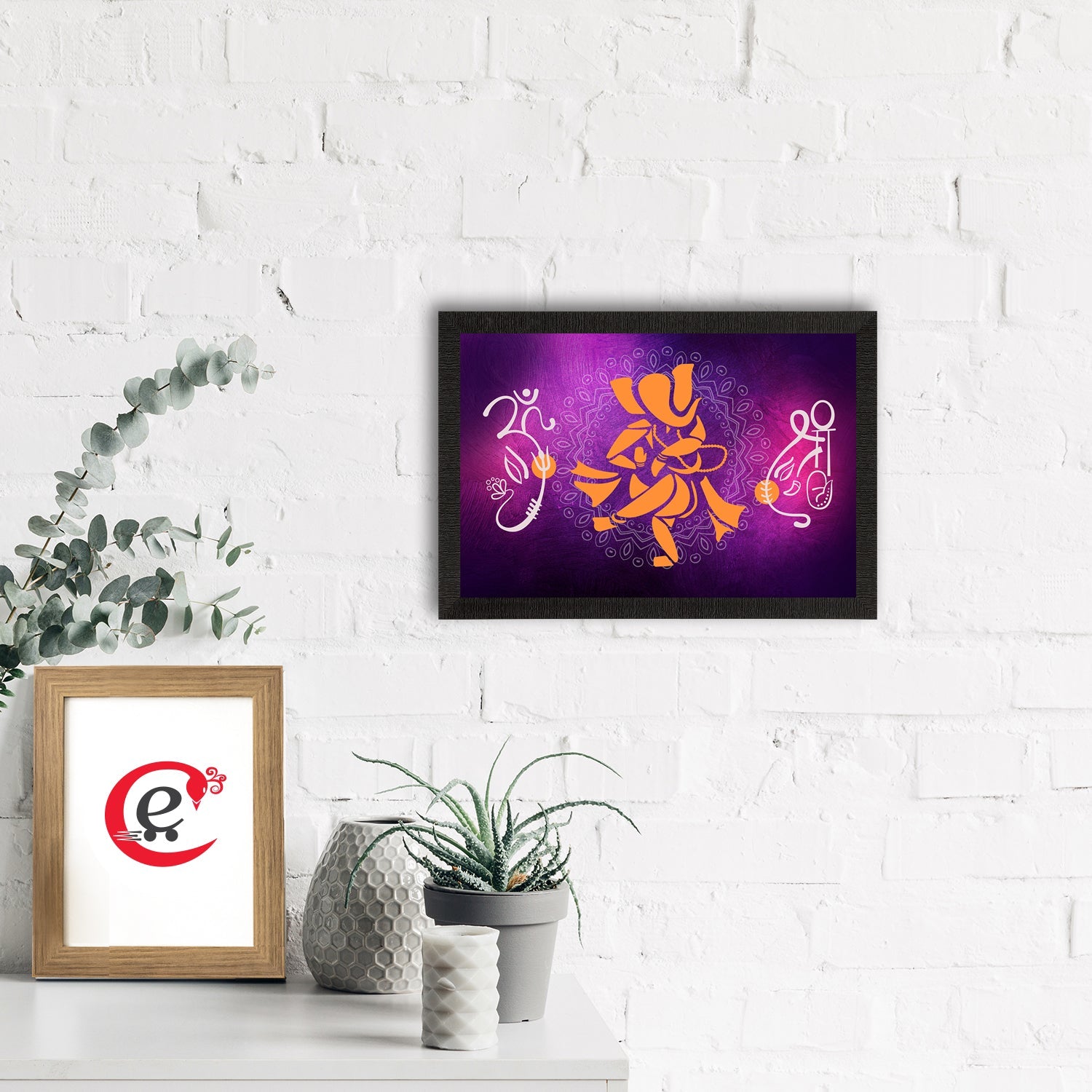 Lord Ganesha Satin Matt Texture UV Art Painting Kafalo