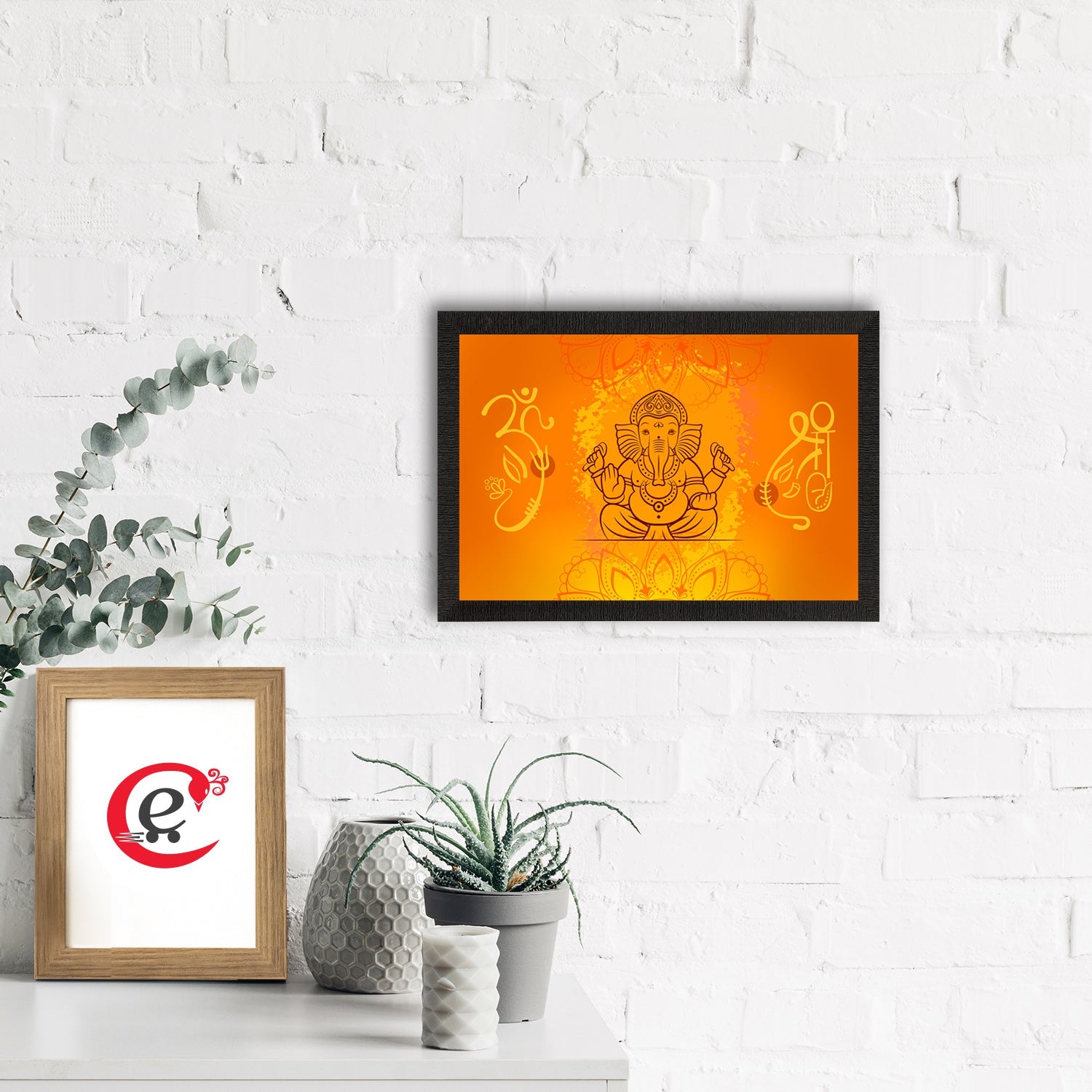 Lord Ganesha Satin Matt Texture UV Art Painting Kafalo
