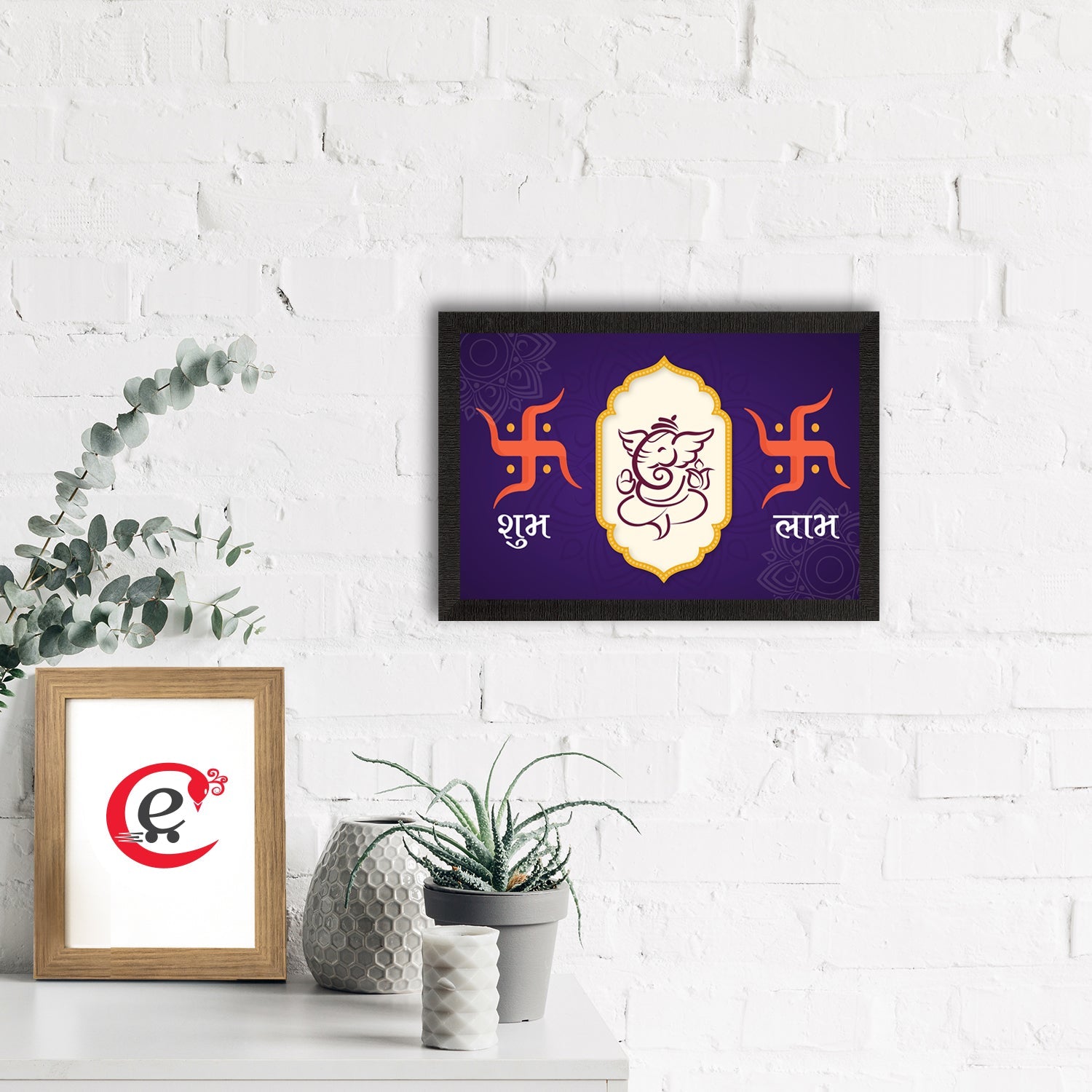 Lord Ganesha Satin Matt Texture UV Art Painting Kafalo