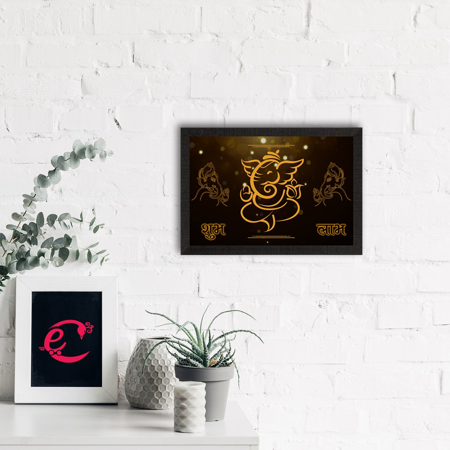 Lord Ganesha Satin Matt Texture UV Art Painting Kafalo