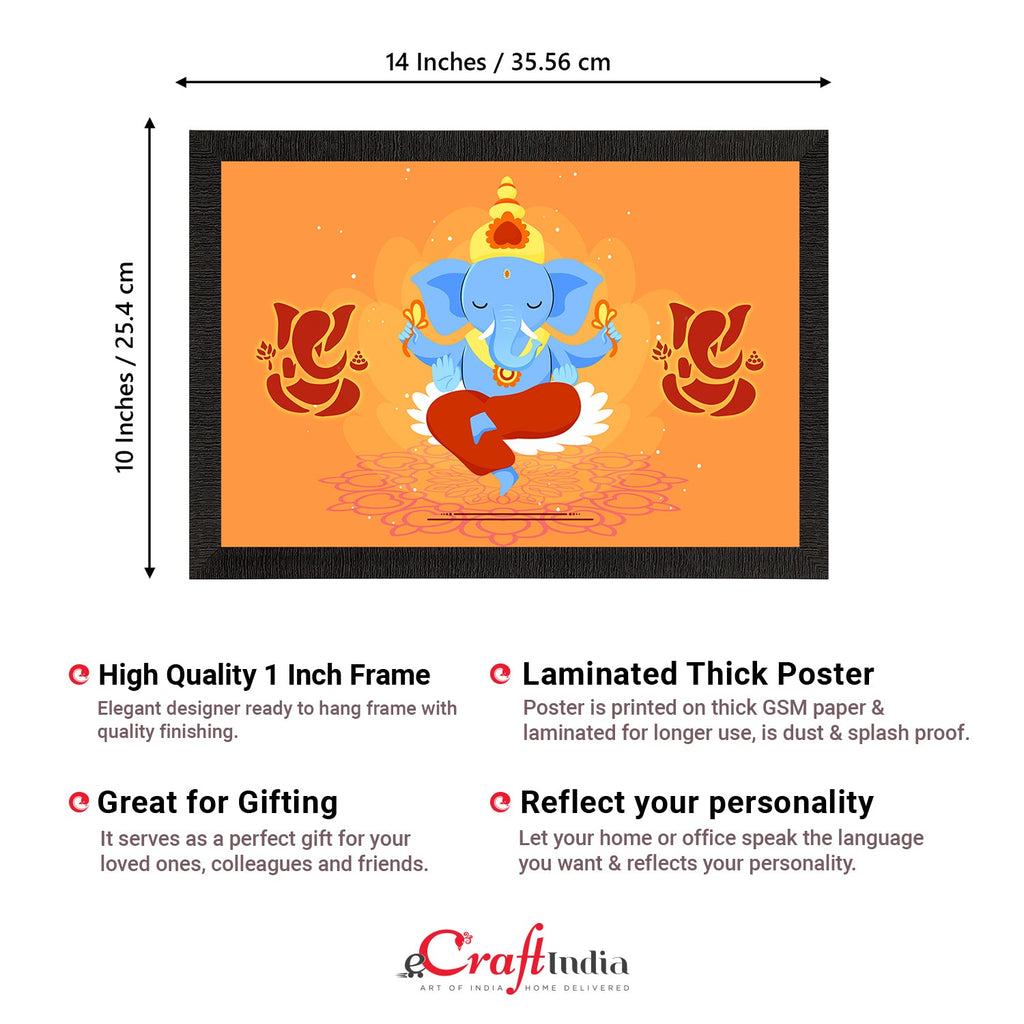 Lord Ganesha Satin Matt Texture UV Art Painting Kafalo