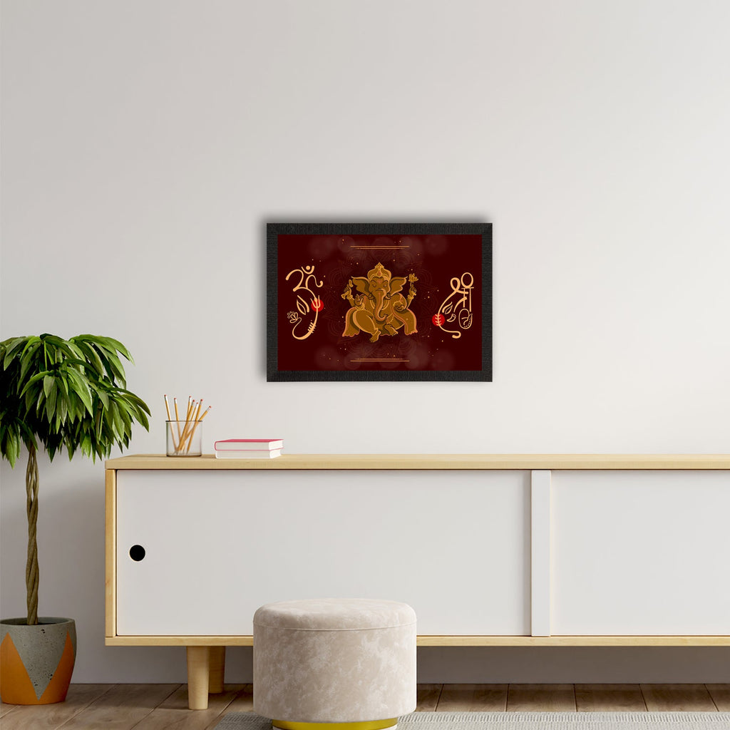 Lord Ganesha Satin Matt Texture UV Art Painting Kafalo