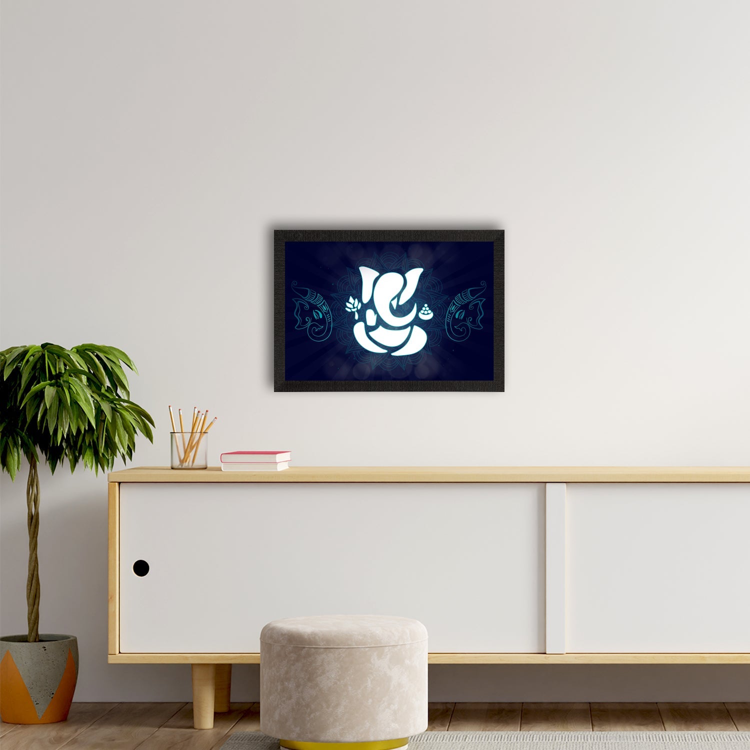 Lord Ganesha Satin Matt Texture UV Art Painting Kafalo