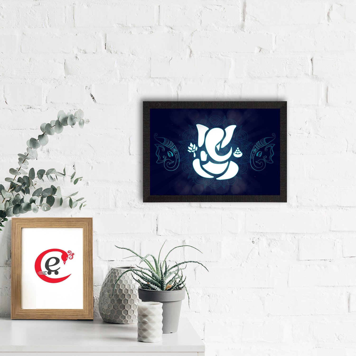 Lord Ganesha Satin Matt Texture UV Art Painting Kafalo