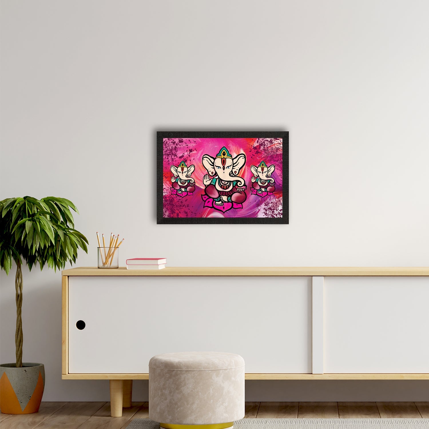 Lord Ganesha Satin Matt Texture UV Art Painting Kafalo