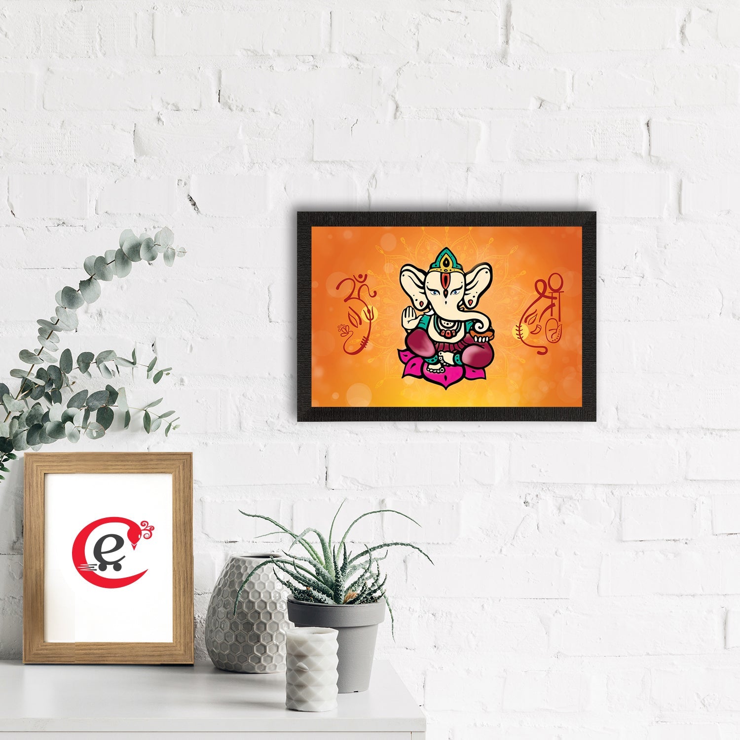 Lord Ganesha Satin Matt Texture UV Art Painting Kafalo