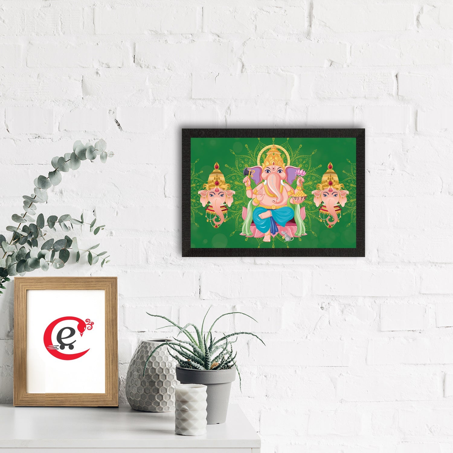 Lord Ganesha Satin Matt Texture UV Art Painting Kafalo