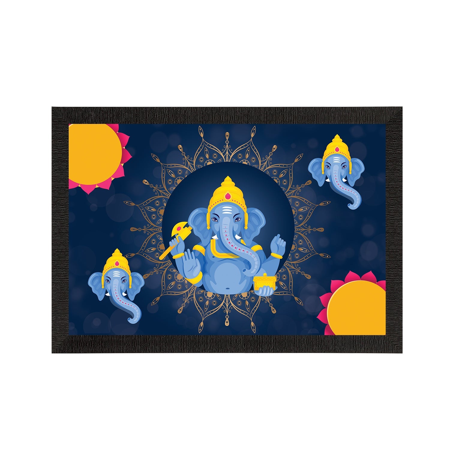 Lord Ganesha Satin Matt Texture UV Art Painting Kafalo