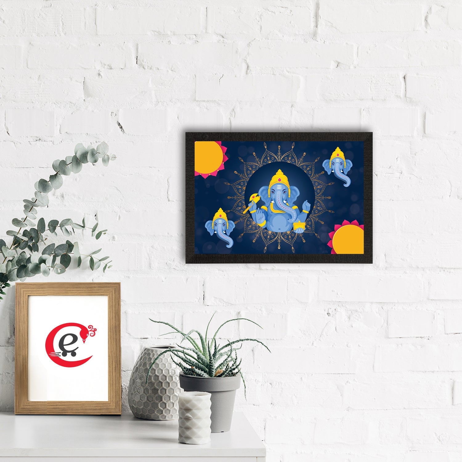 Lord Ganesha Satin Matt Texture UV Art Painting Kafalo