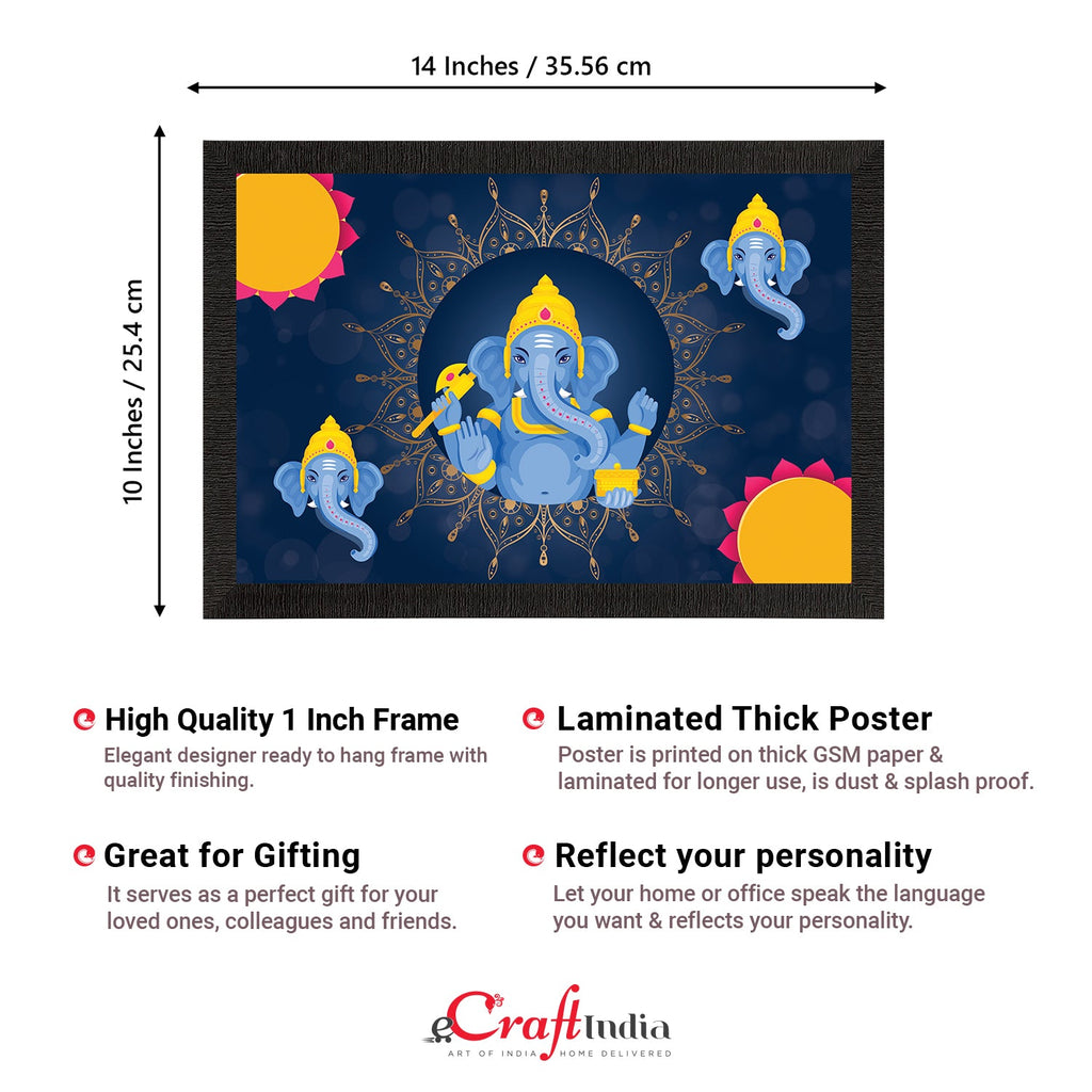 Lord Ganesha Satin Matt Texture UV Art Painting Kafalo