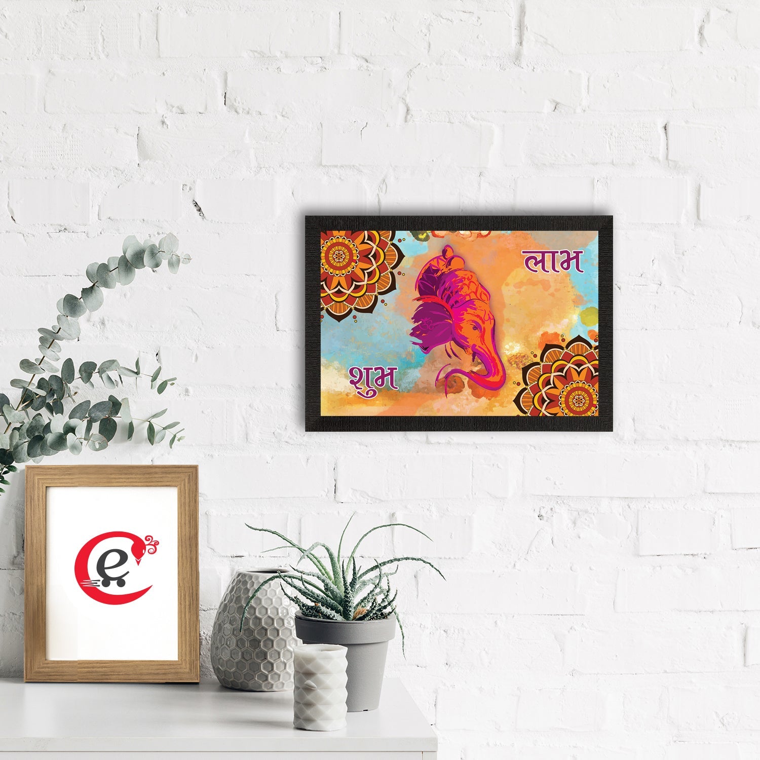 Lord Ganesha Satin Matt Texture UV Art Painting Kafalo