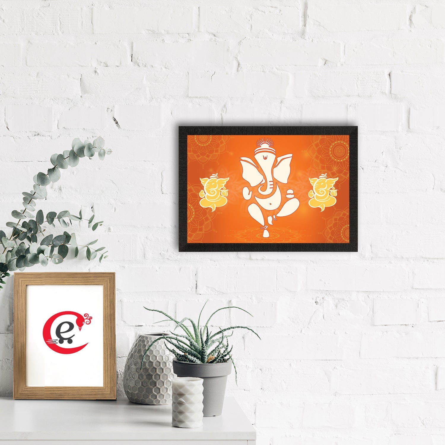 Lord Ganesha Satin Matt Texture UV Art Painting Kafalo