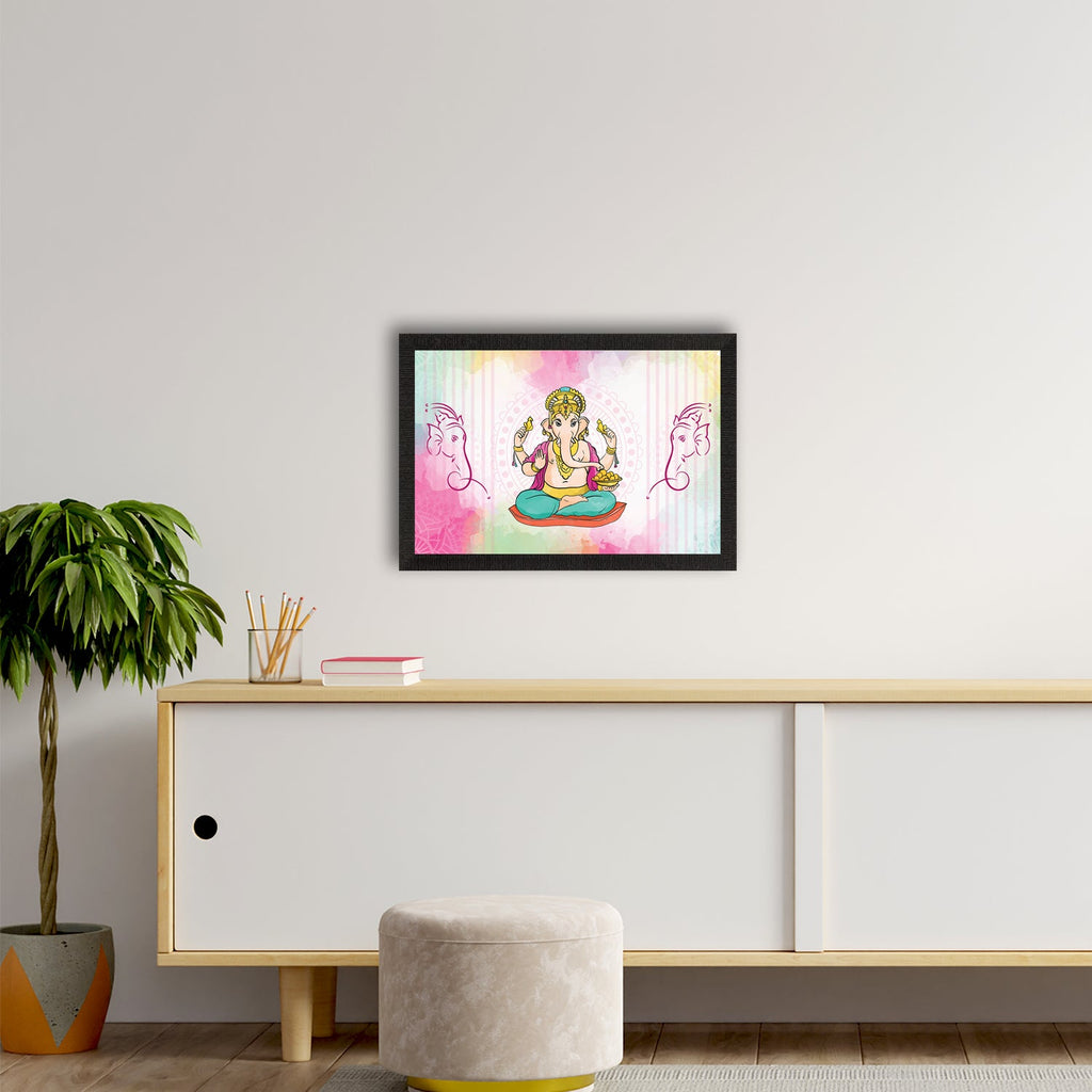 Lord Ganesha Satin Matt Texture UV Art Painting Kafalo