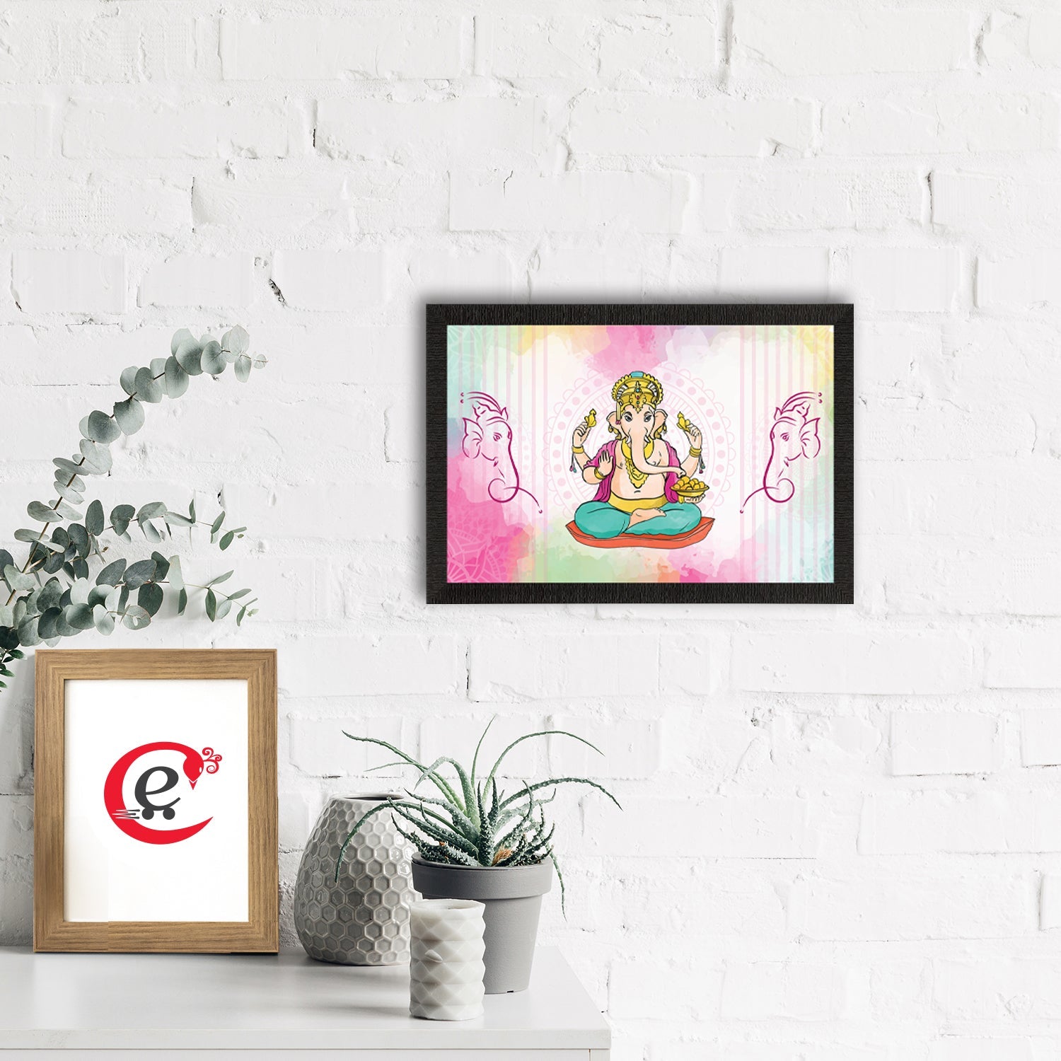 Lord Ganesha Satin Matt Texture UV Art Painting Kafalo