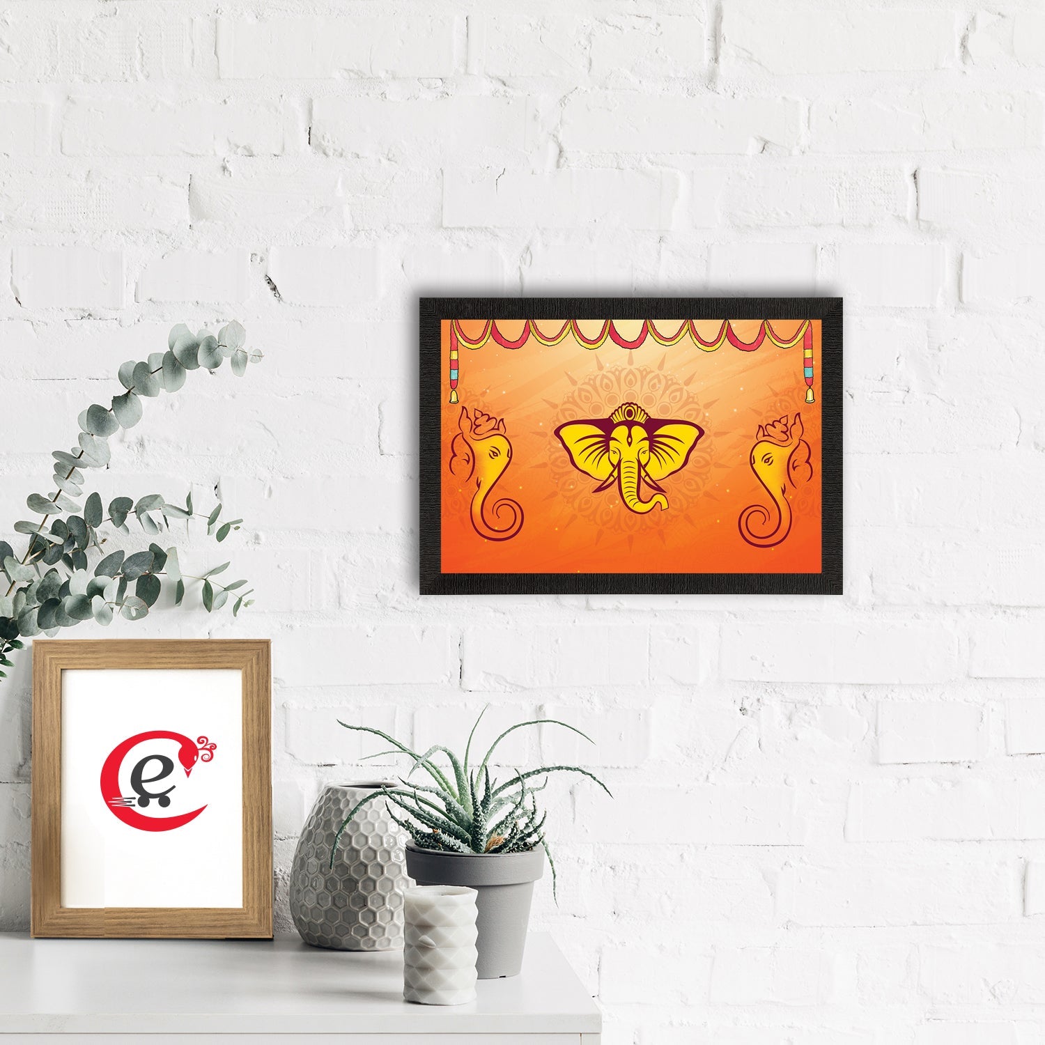 Lord Ganesha Satin Matt Texture UV Art Painting Kafalo