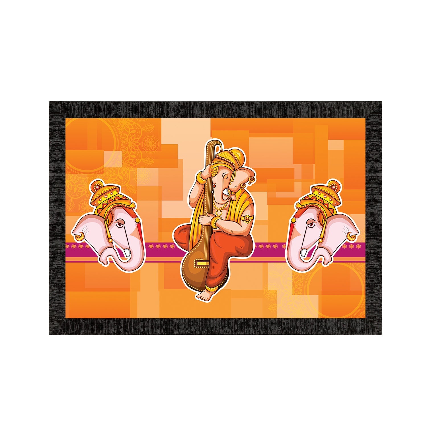 Lord Ganesha Satin Matt Texture UV Art Painting Kafalo