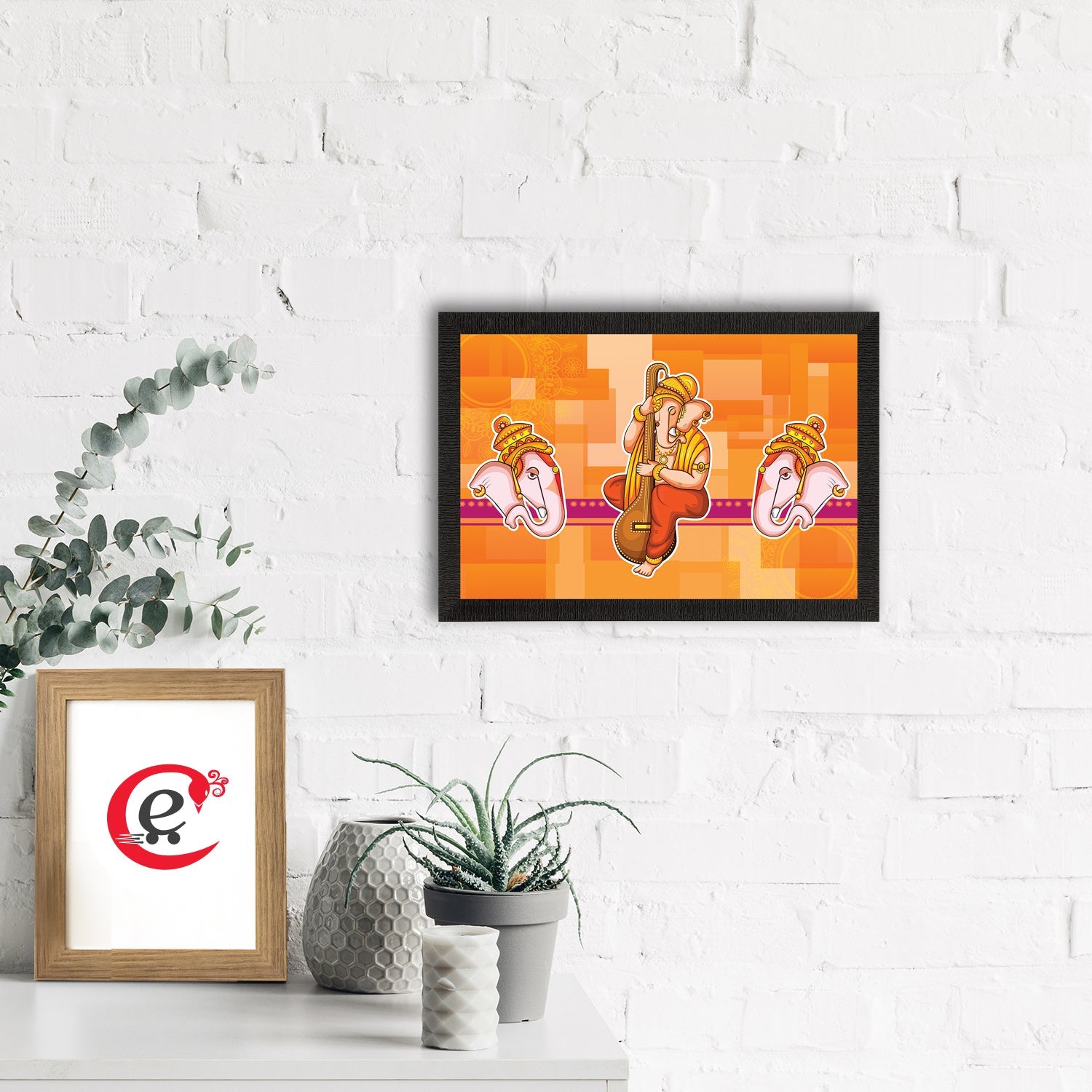 Lord Ganesha Satin Matt Texture UV Art Painting Kafalo