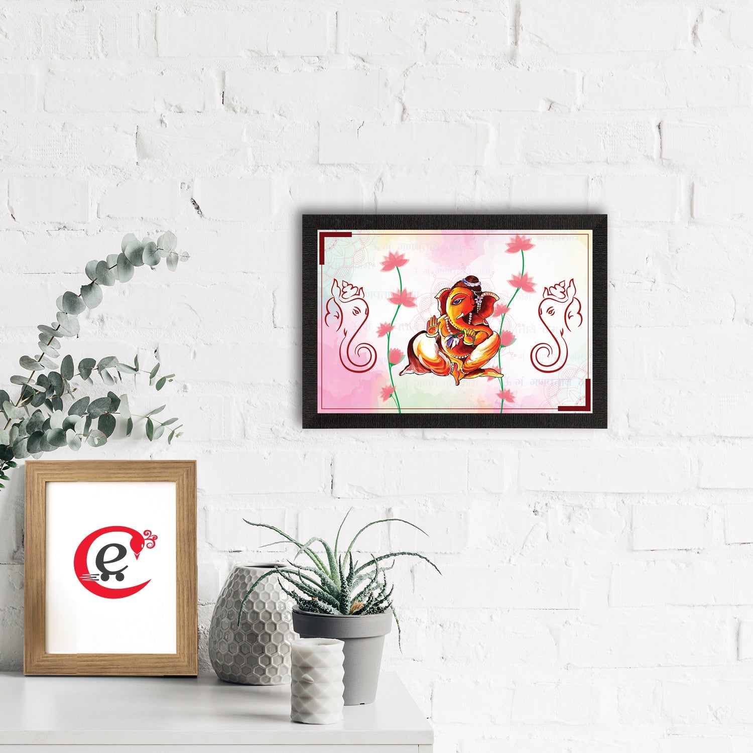 Lord Ganesha Satin Matt Texture UV Art Painting Kafalo