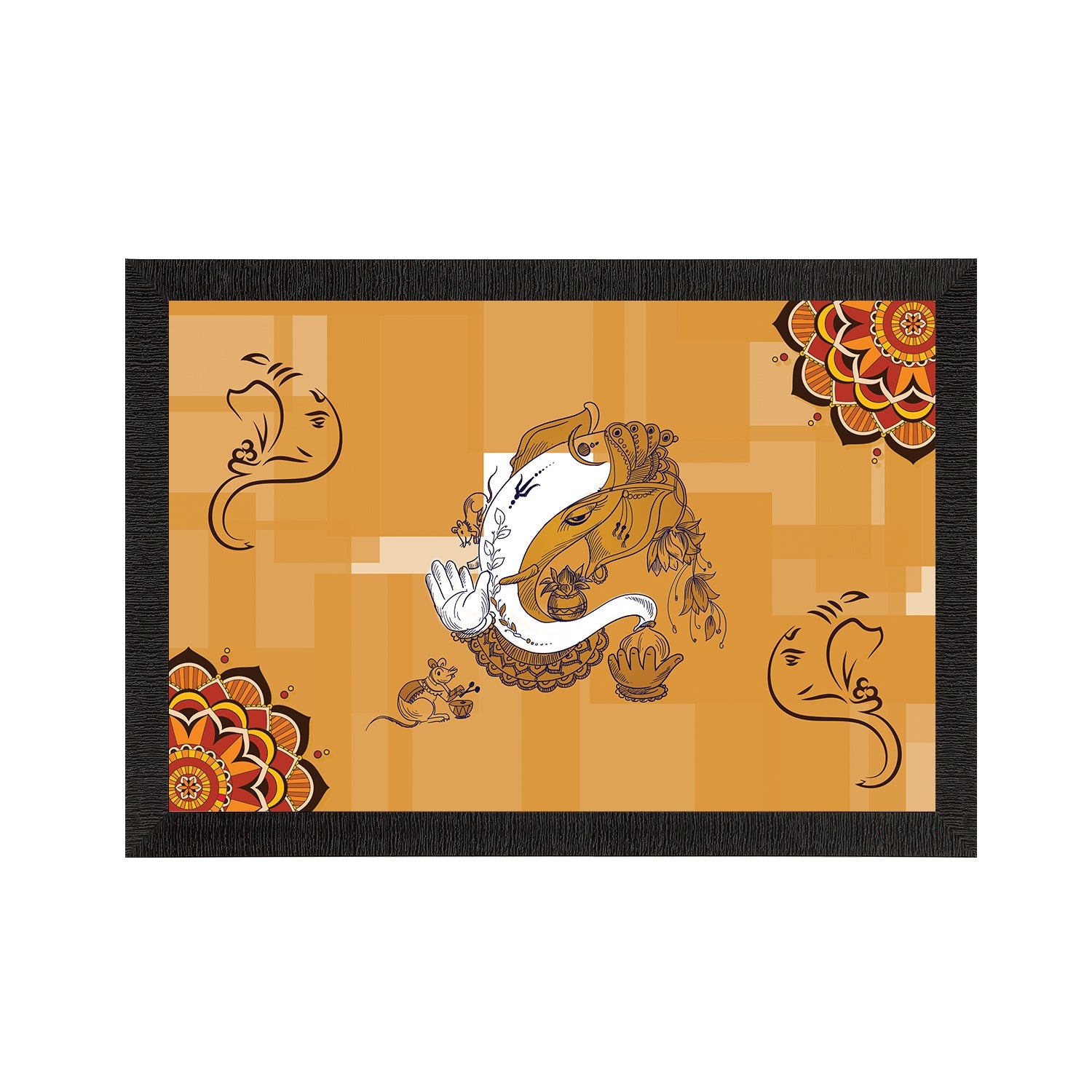 Lord Ganesha Satin Matt Texture UV Art Painting Kafalo